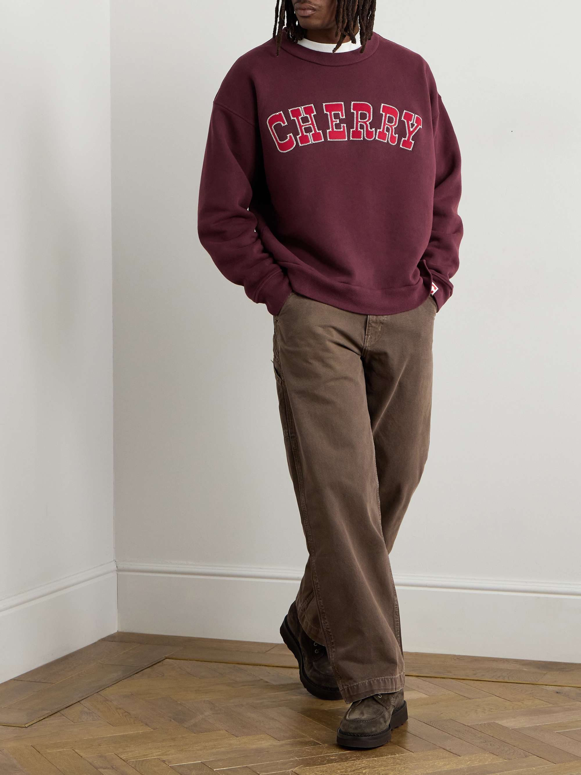 Vintage Athletic Logo-Appliquéd Garment-Dyed Cotton-Jersey Sweatshirt view