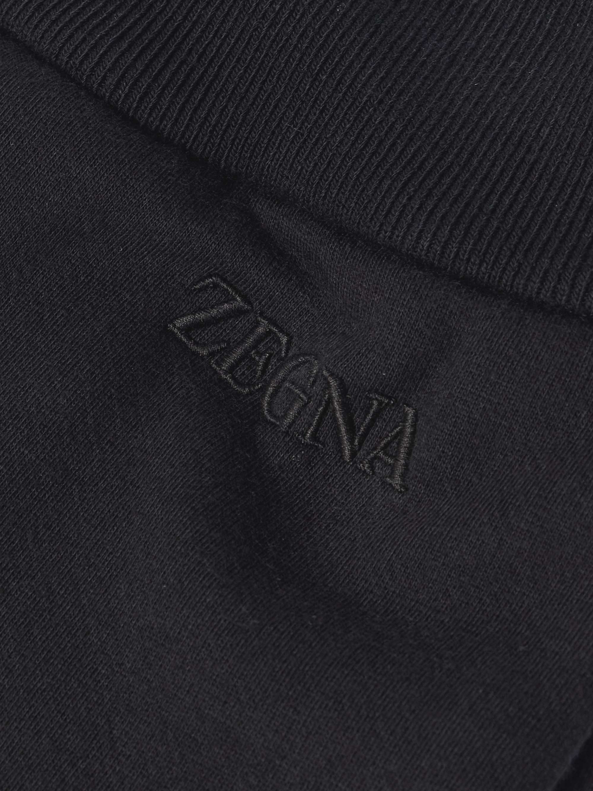 Tapered Logo-Embroidered Cotton-Blend Jersey Sweatpants view