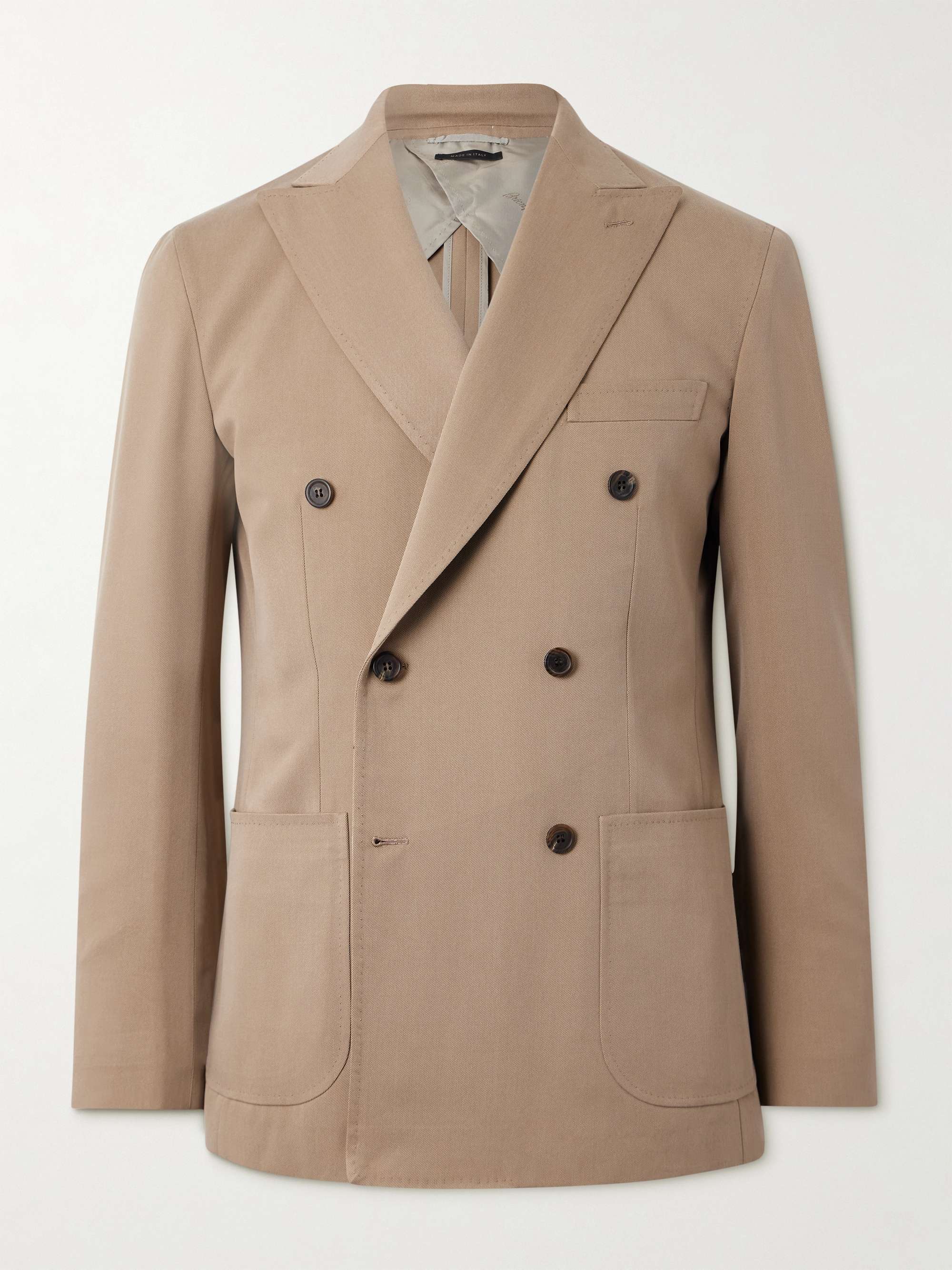 Soffio Double-Breasted Silk-Twill Blazer hero visual