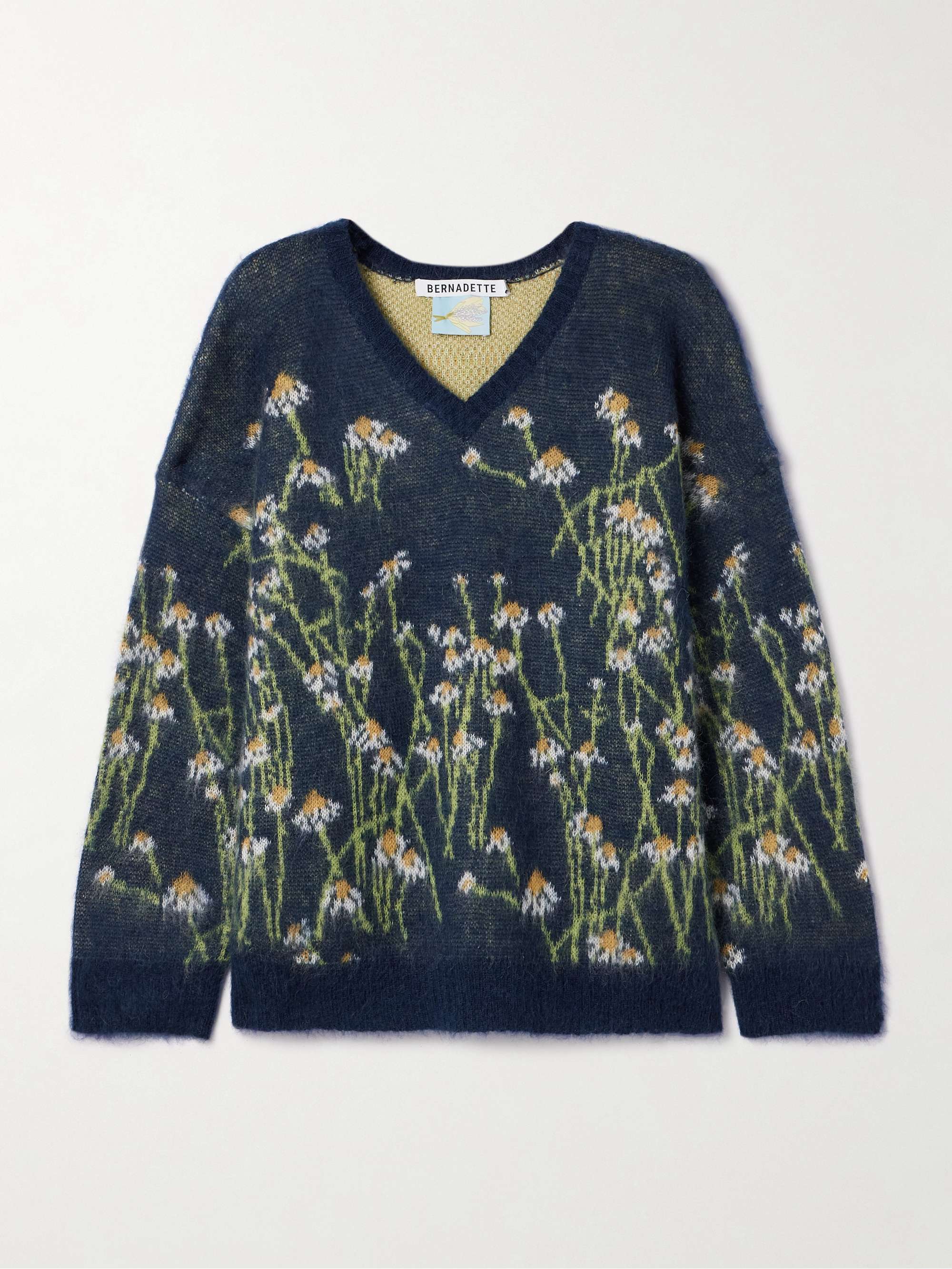 Lala jacquard-knit mohair-blend sweater hero visual