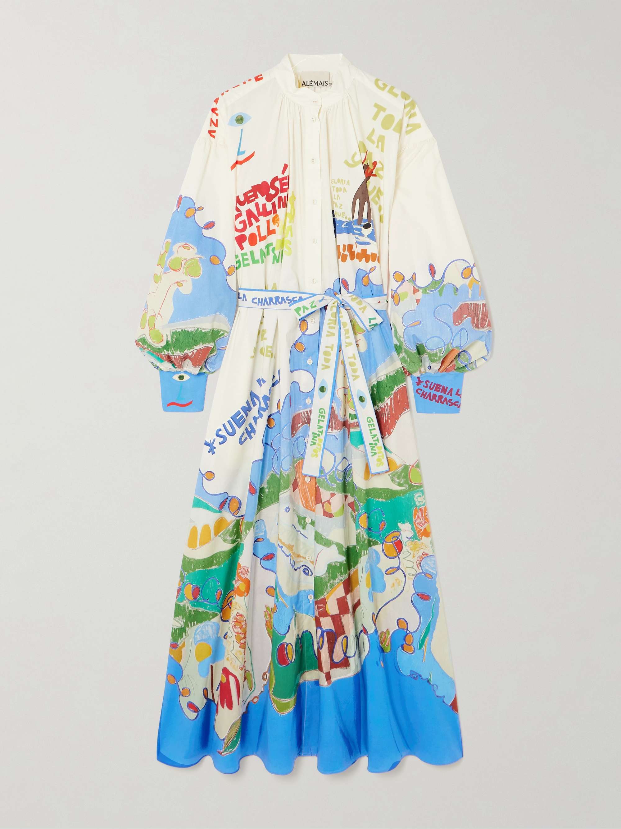 + Nadia Hernández belted printed organic cotton shirt dress hero visual