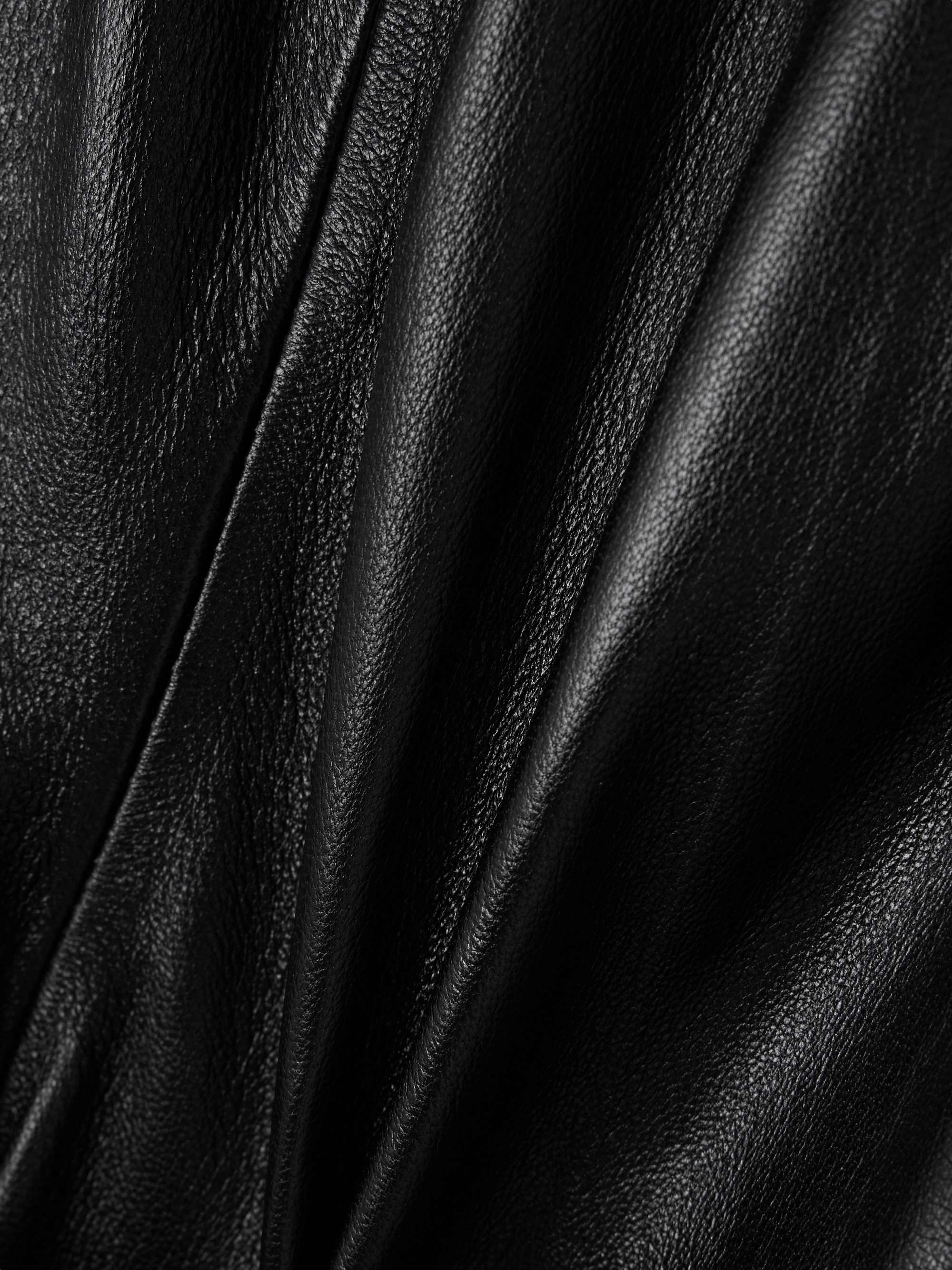Textured-leather straight-leg pants view