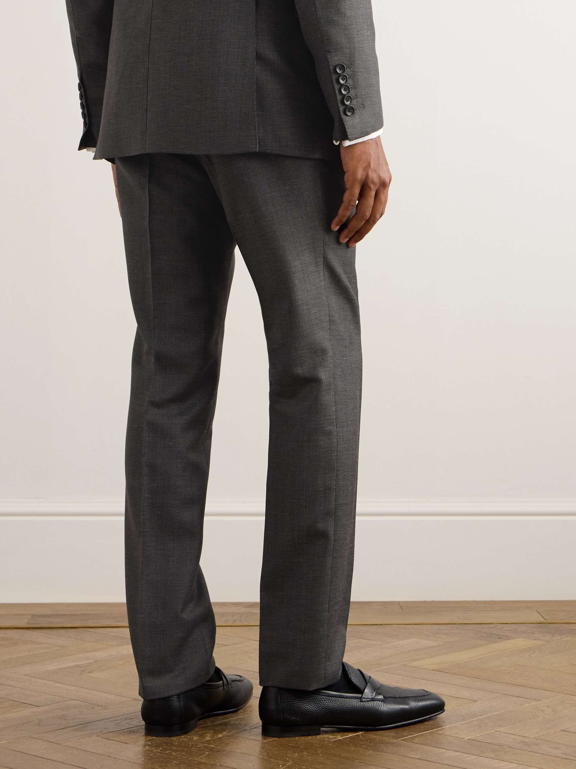 Shelton Straight-Leg Wool, Mohair, Linen and Silk-Blend Trousers view