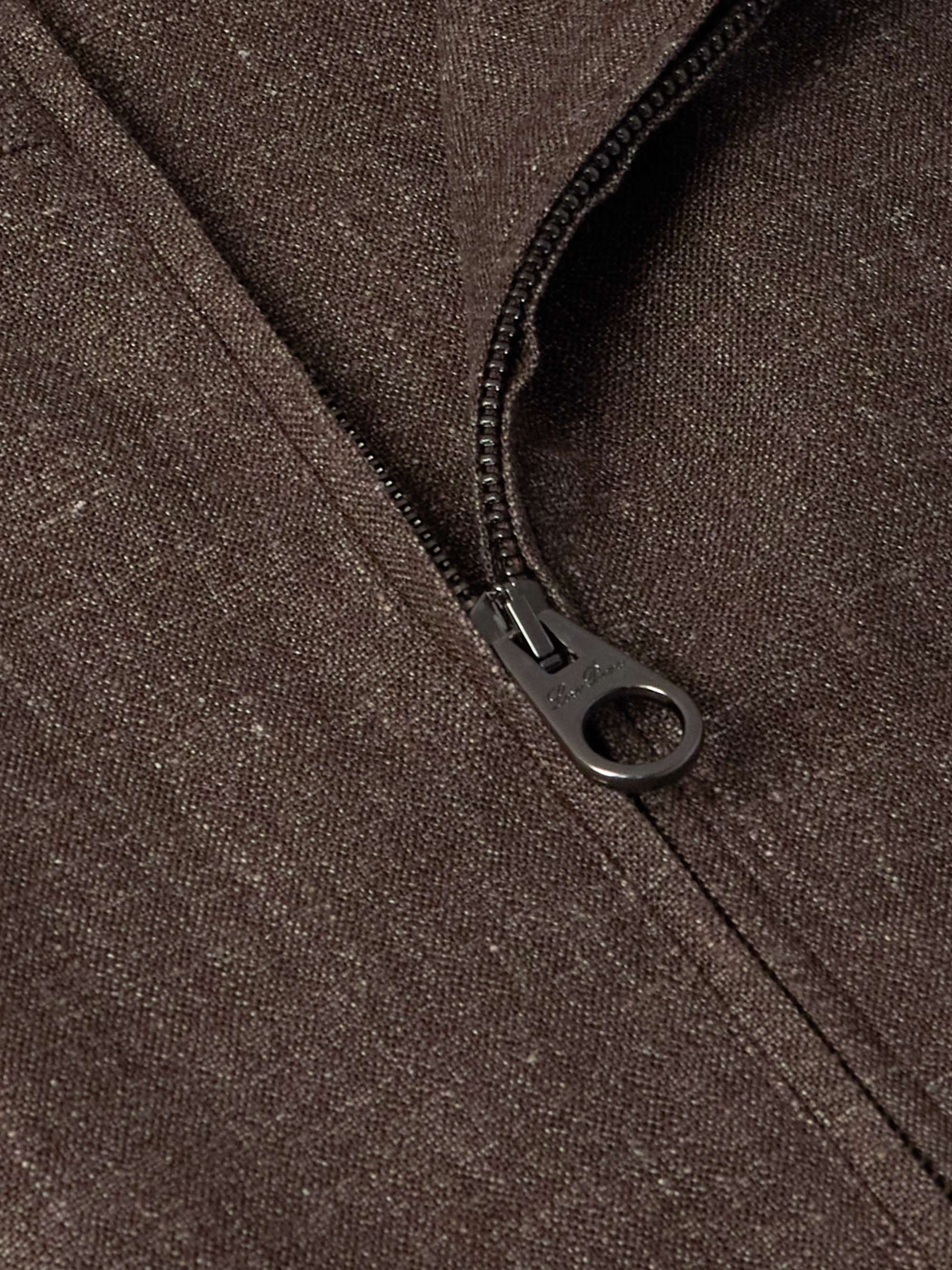 Linen and Wool-Blend Canvas Bomber Jacket view