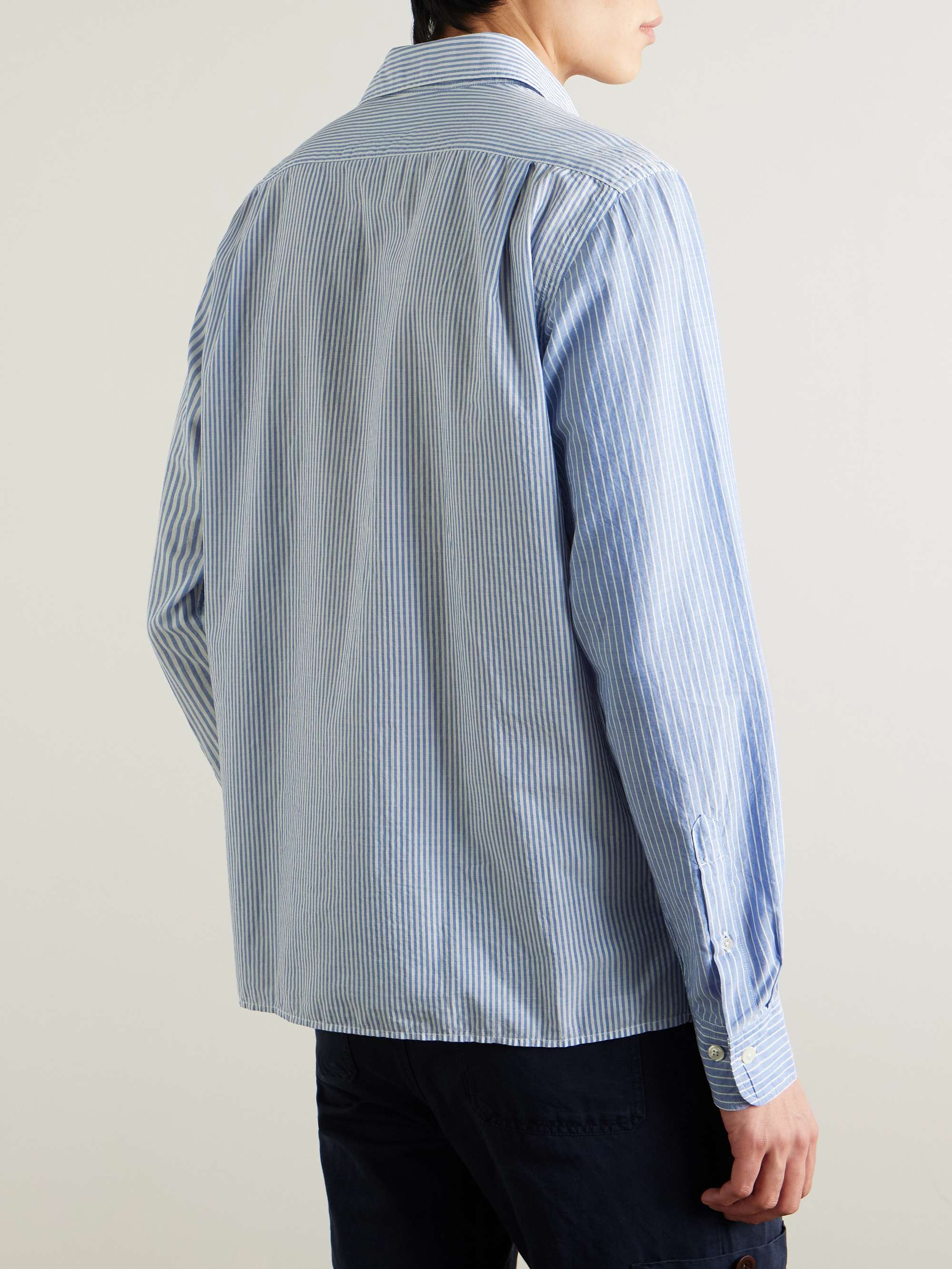 Patchwork Striped Cotton Oxford Shirt view