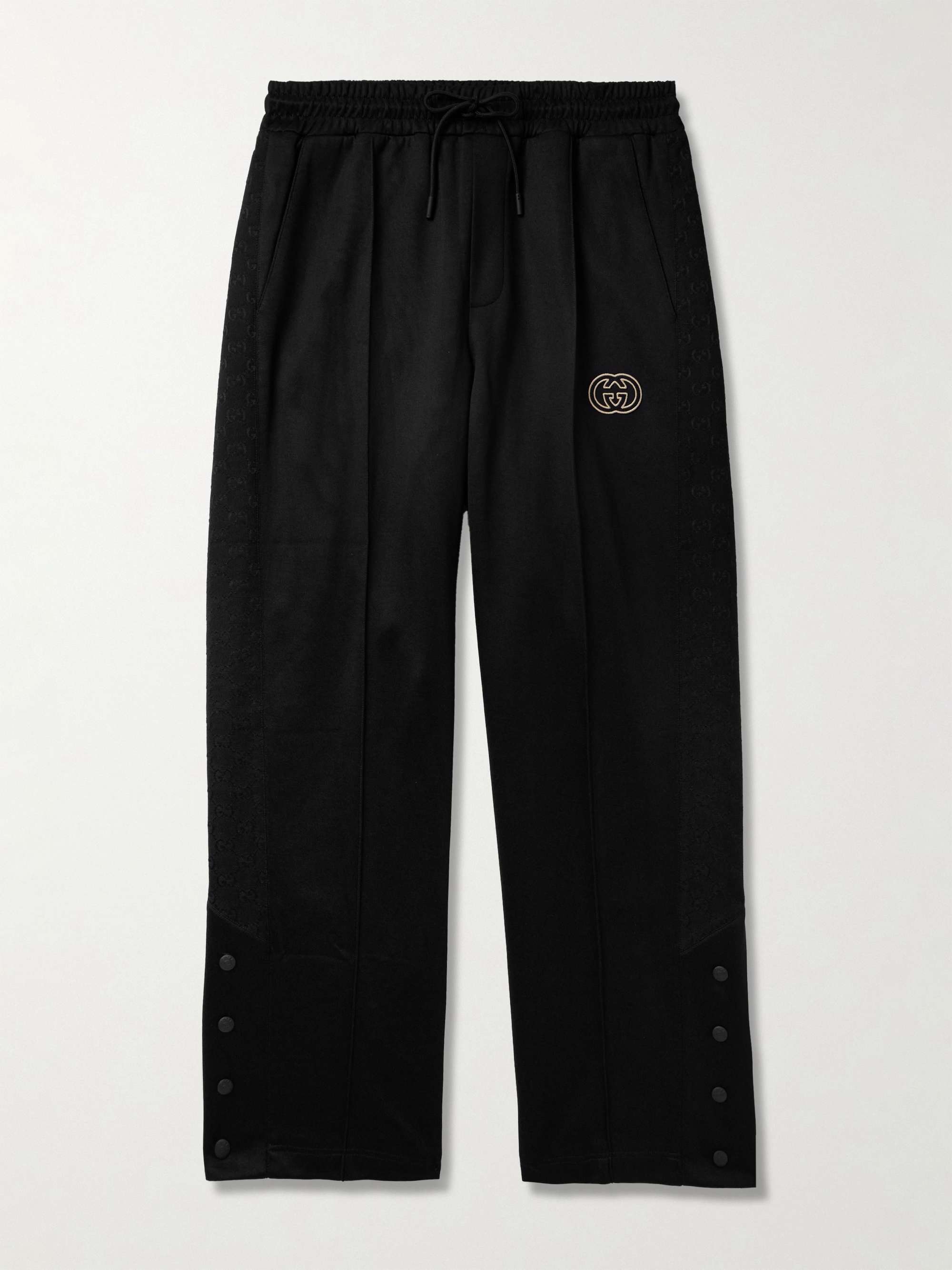 Wide-Leg Logo-Embroidered Monogrammed Tech-Jersey Sweatpants hero visual