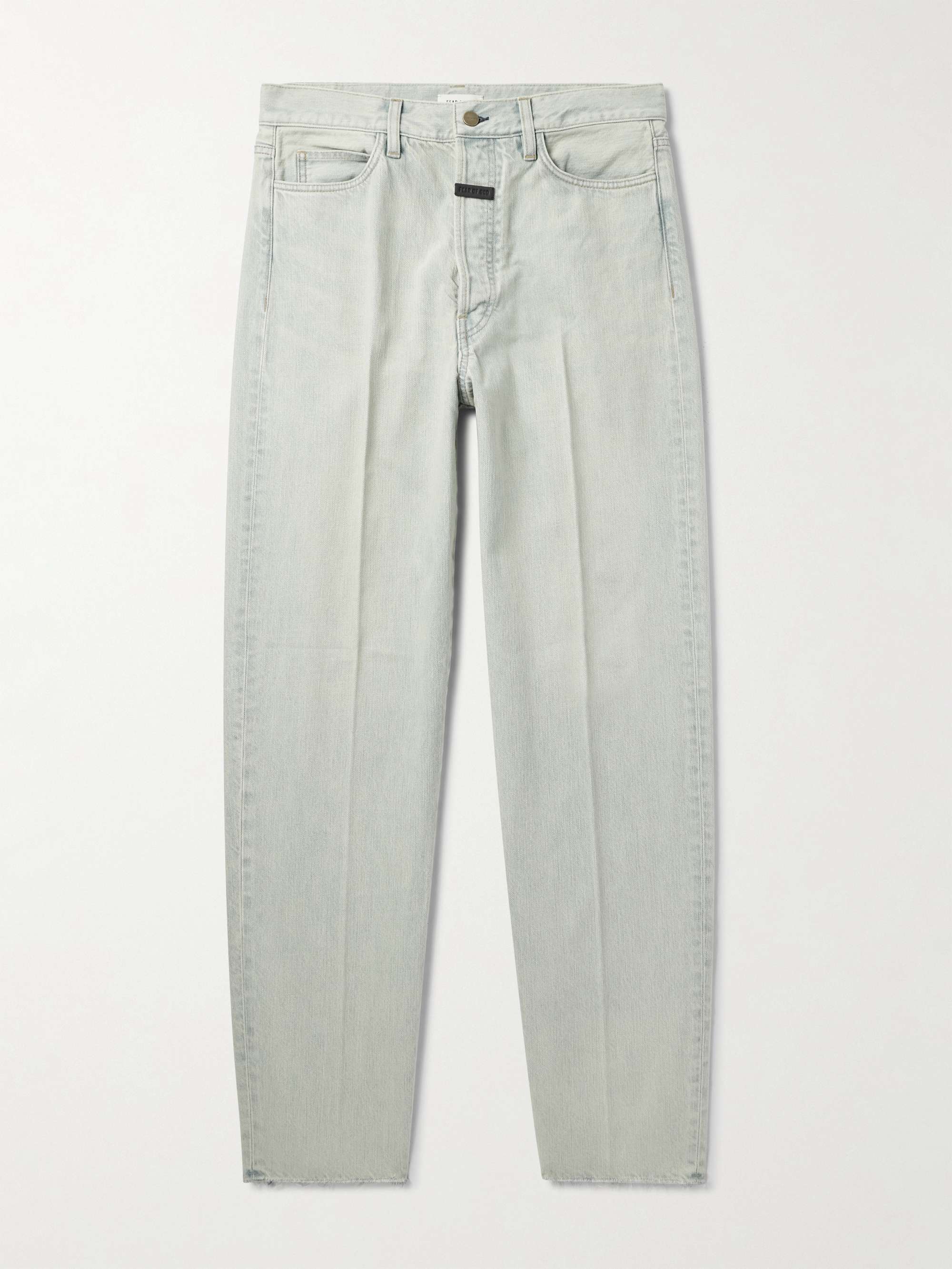 Straight-Leg Frayed Jeans hero visual