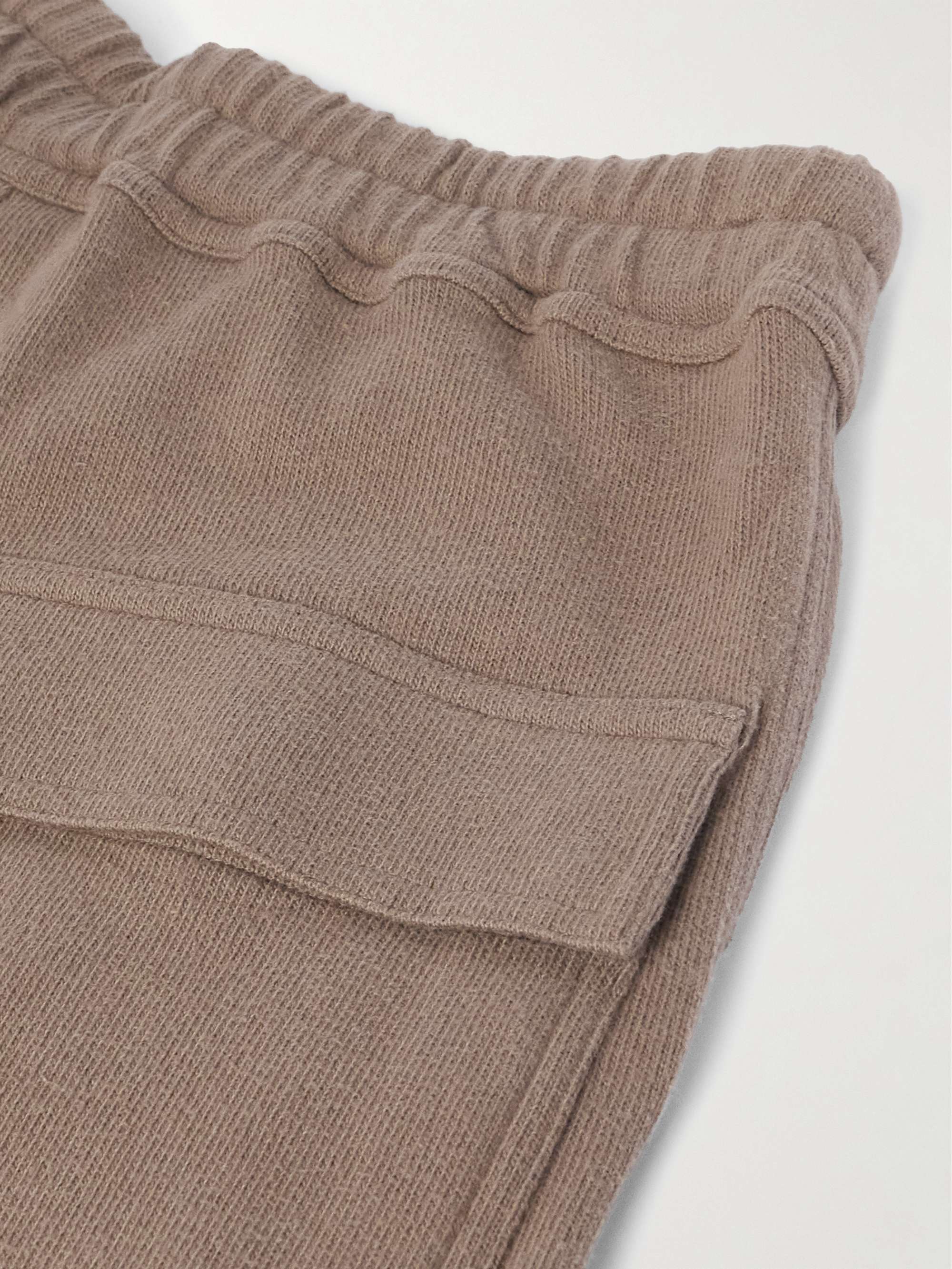 + Moncler Bela Wide-Leg Logo-Appliquéd Brushed Cotton-Jersey Sweatpants view