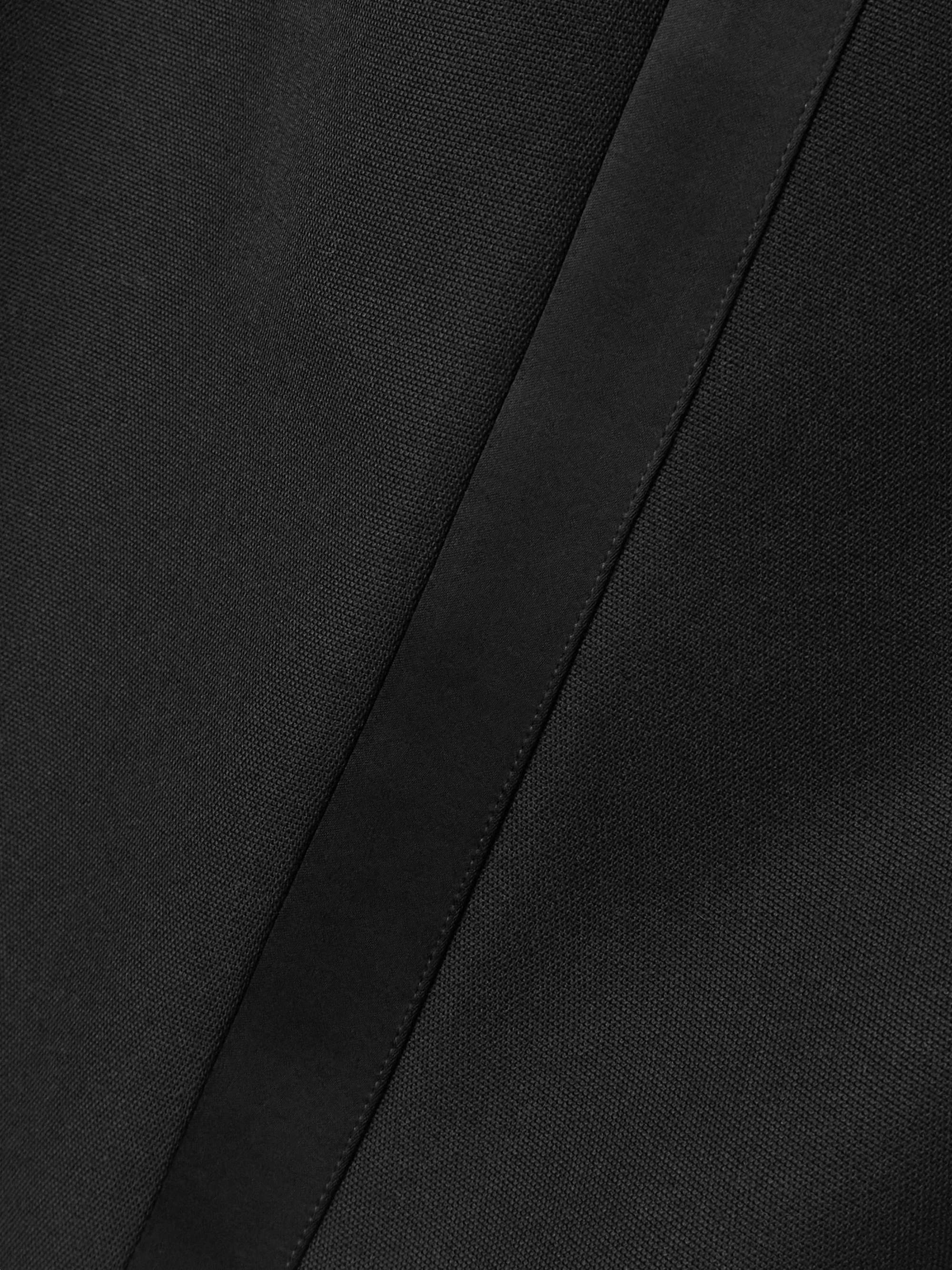 Cropped pleated satin-trimmed recycled crepe straight-leg pants view