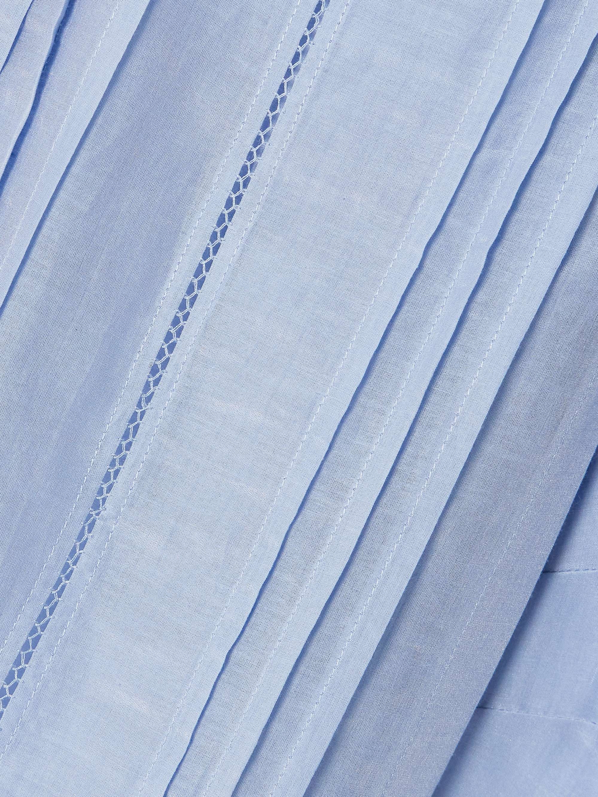 Teresa pintucked cotton and silk-blend voile turtleneck blouse view
