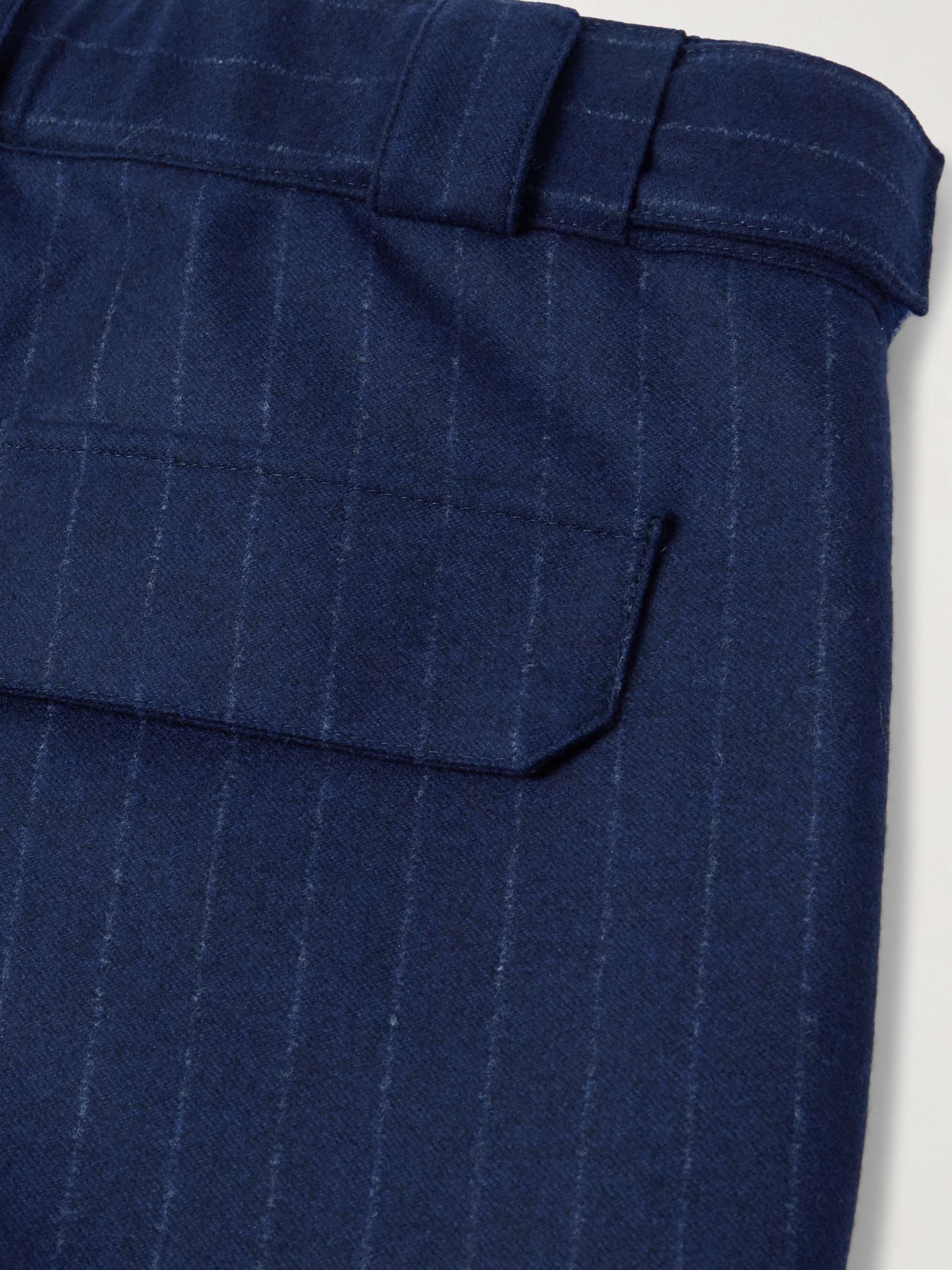 Straight-Leg Shell-Trimmed Striped Wool Ski Pants view