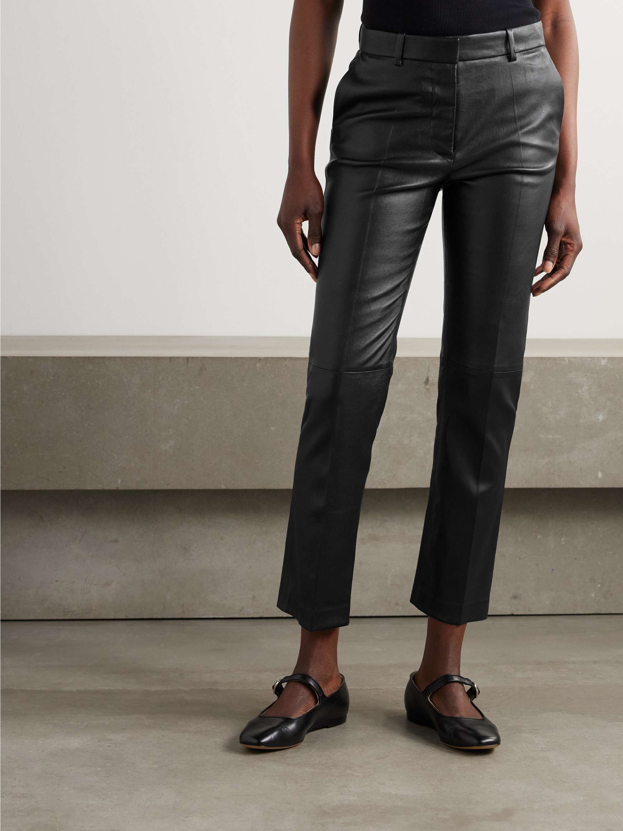 Coleman leather slim-fit pants view