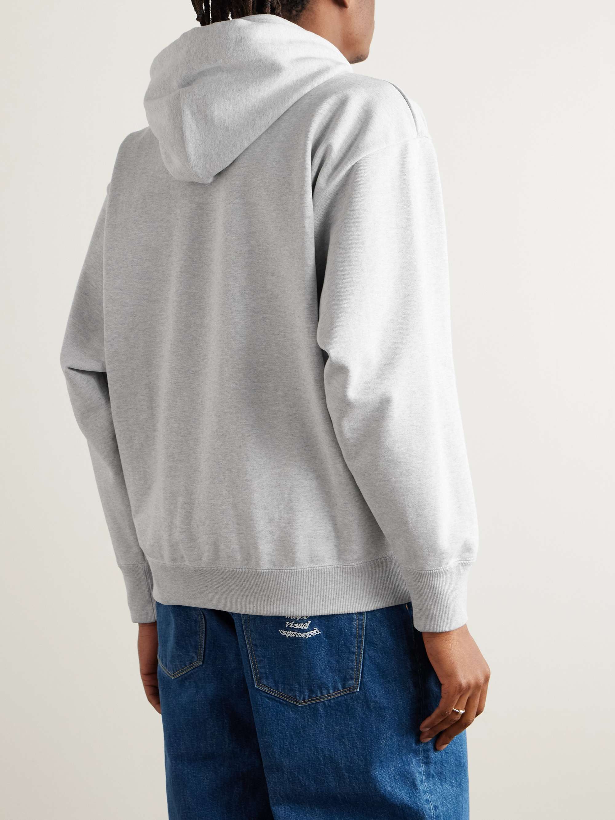 Academy Logo-Print Appliquéd Cotton-Jersey Hoodie view