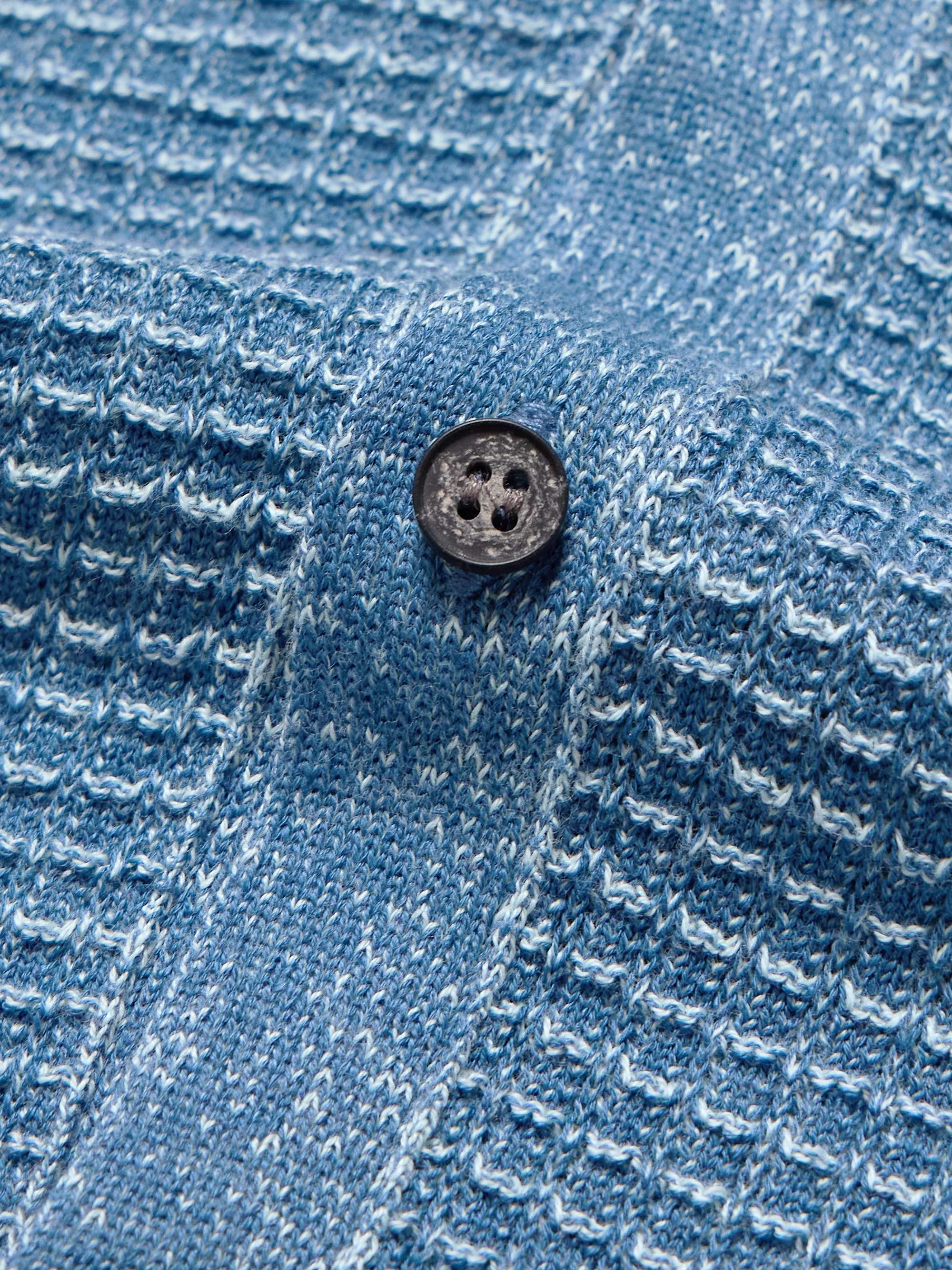 Waffle-Knit Cotton and Linen-Blend Cardigan view