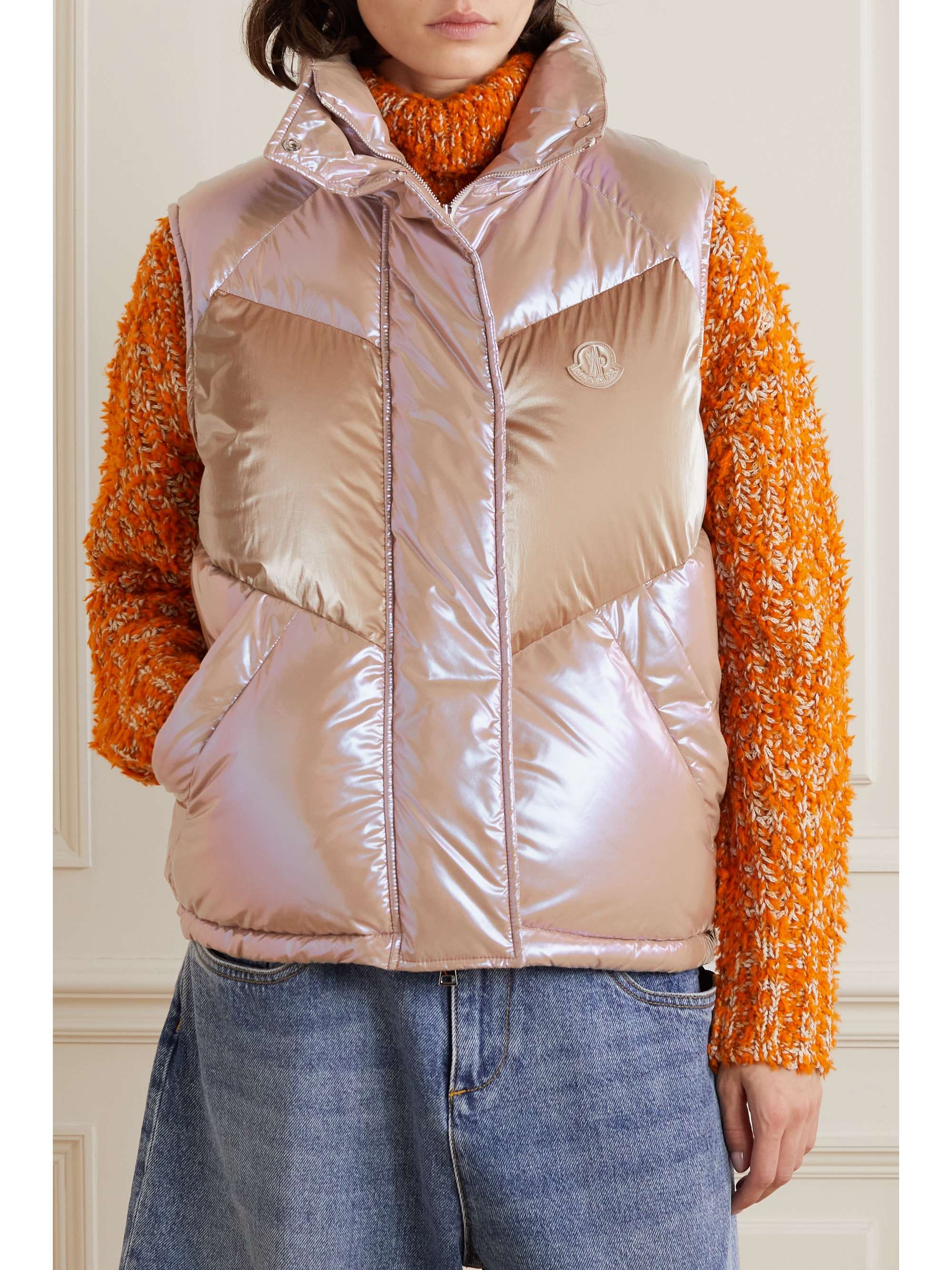 Faucille quilted metallic shell down vest view