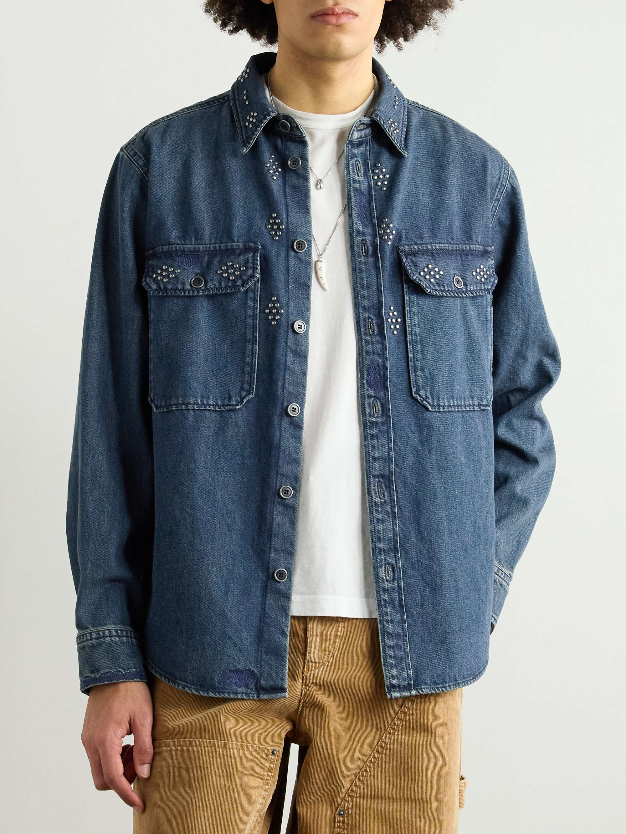 Osco Whipstitched Studded Denim Shirt view