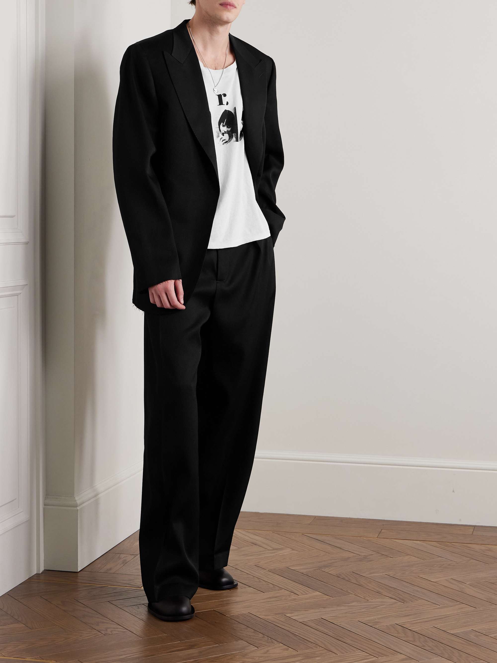 Boiler Room Wide-Leg Pleated Virgin Wool-Gabardine Trousers view