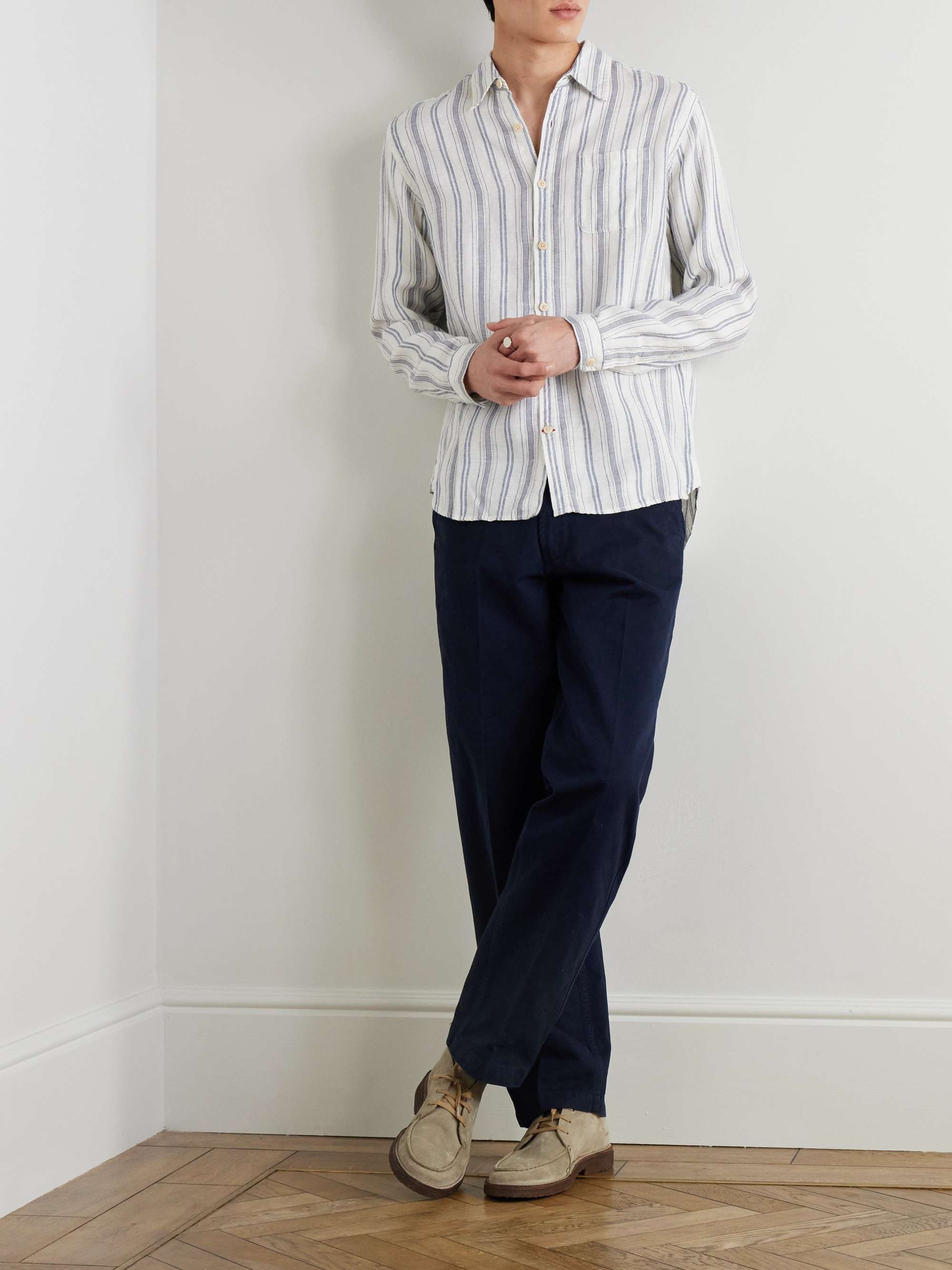 New York Special Striped Cotton and Linen-Blend Shirt view
