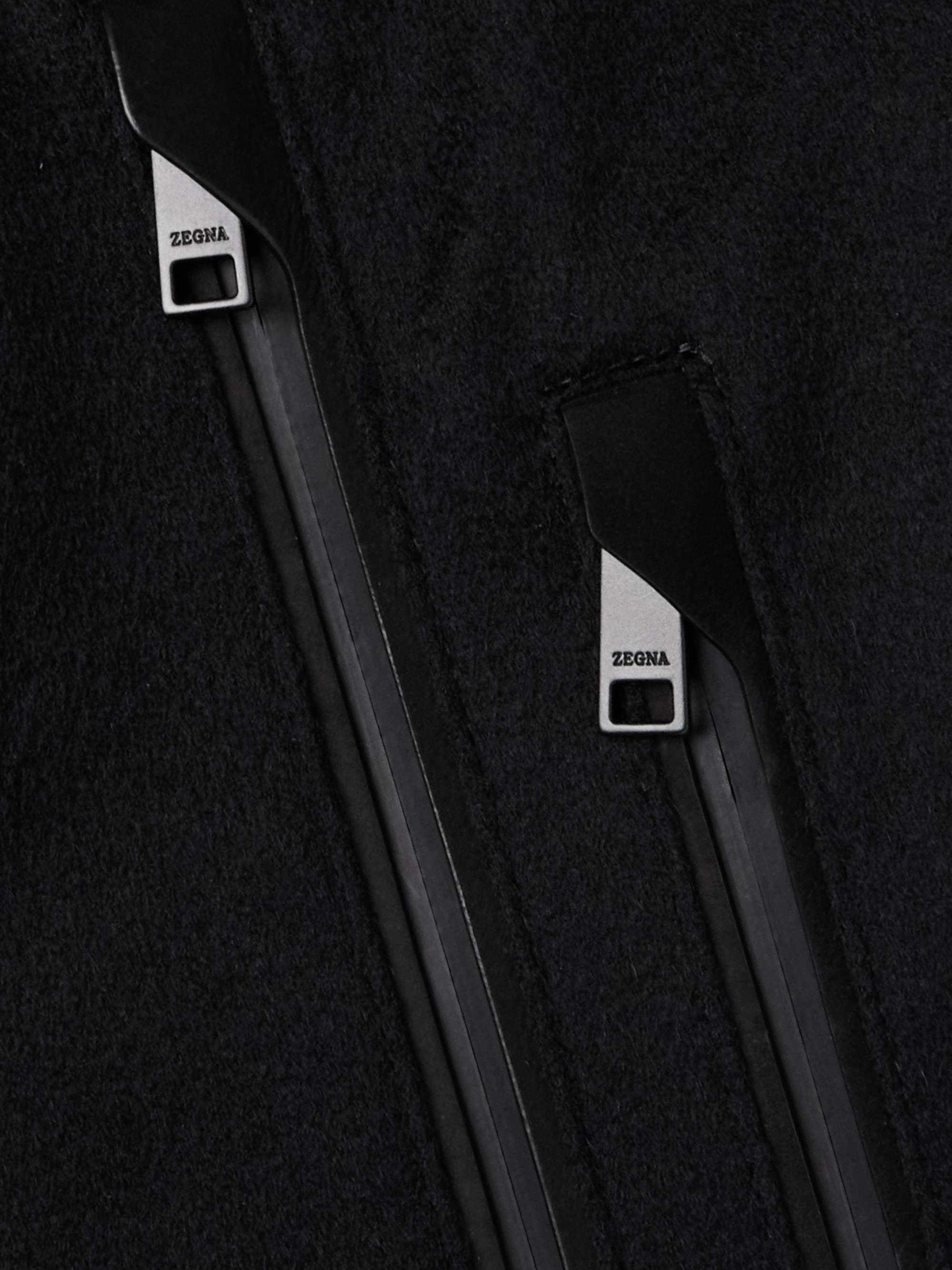 Convertible Leather-Trimmed Cashmere Down Hooded Ski Jacket view