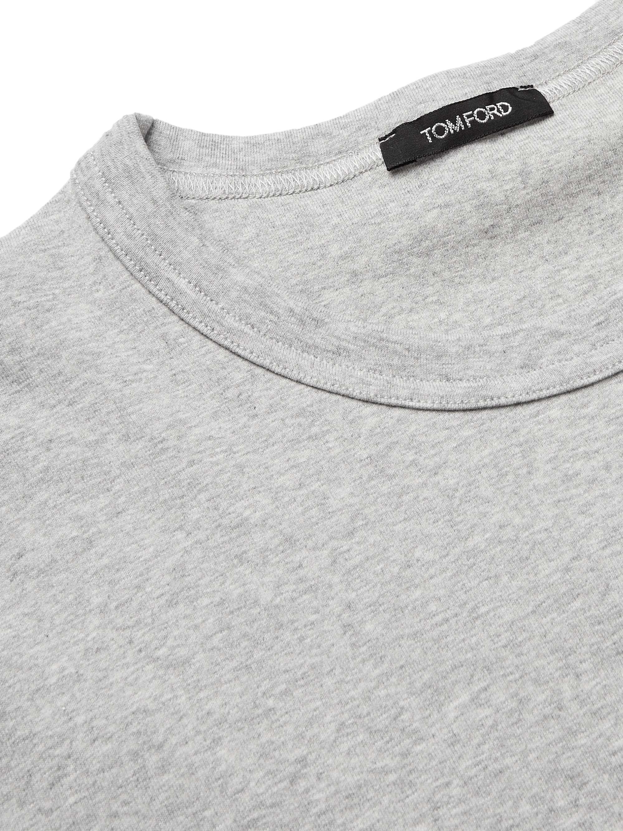 Slim-Fit Mélange Stretch-Cotton Jersey T-Shirt hero visual