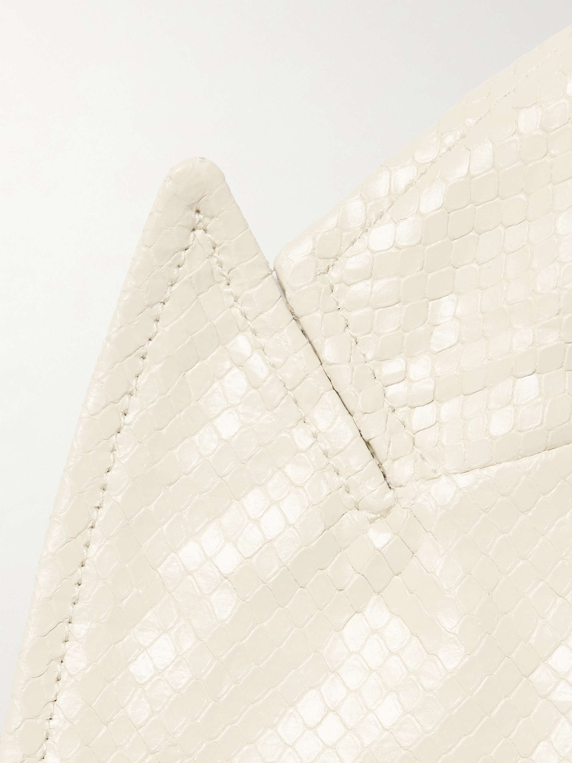 Slim-Fit Snake-Effect Leather Blazer view