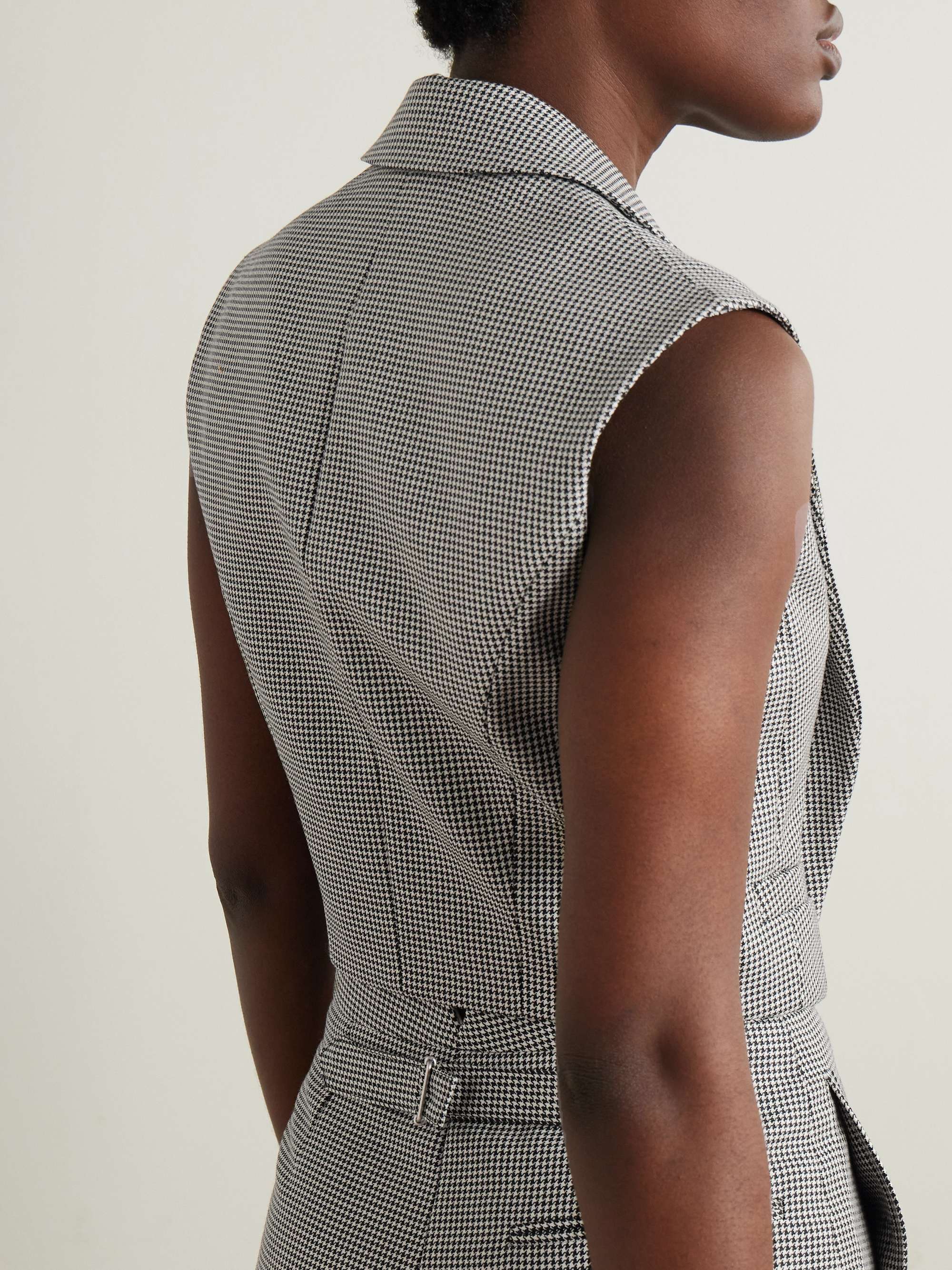 Houndstooth wool and mohair-blend vest view