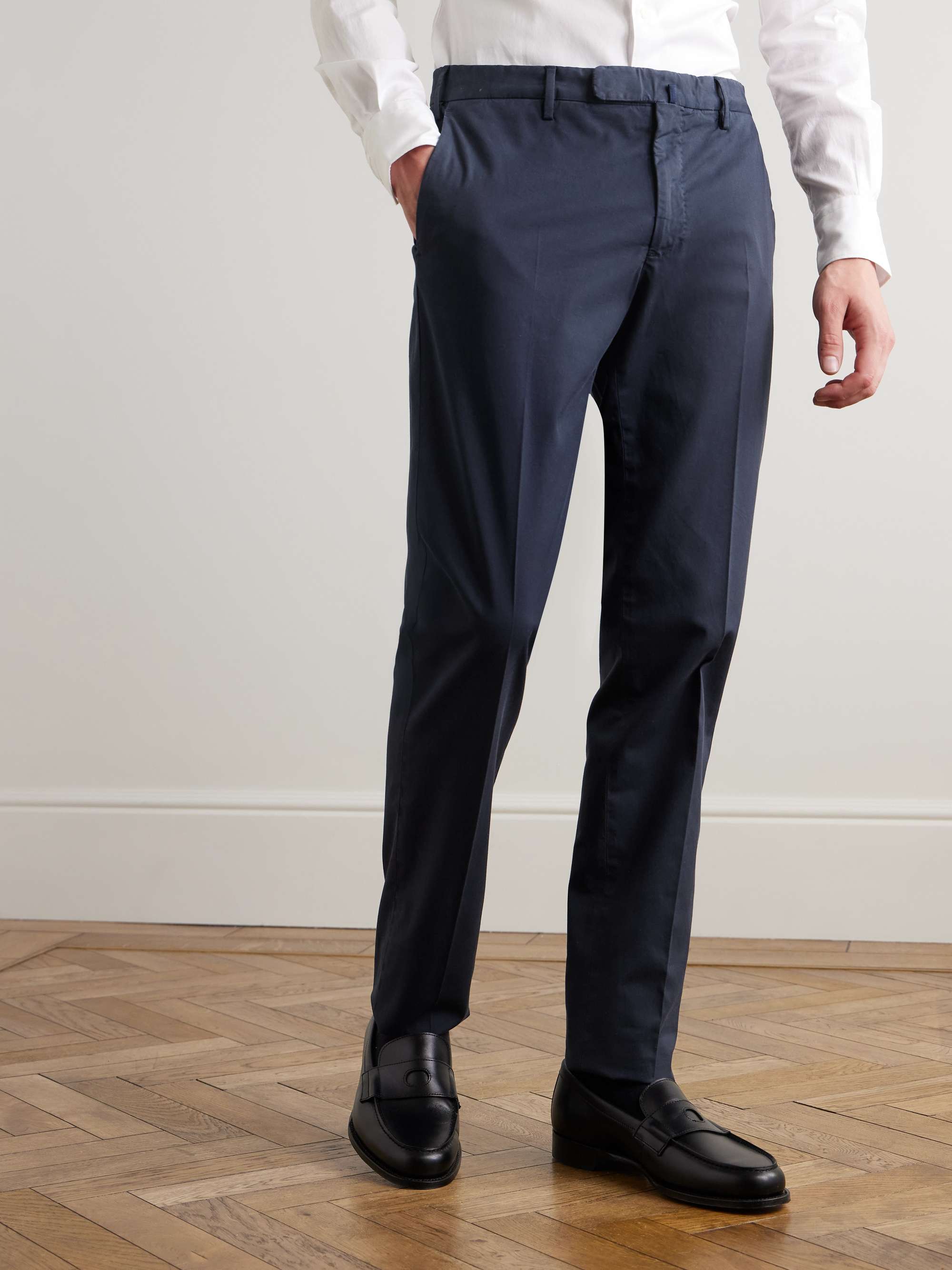 Venezia 1951 Slim-Fit Stretch-Cotton Twill Trousers view