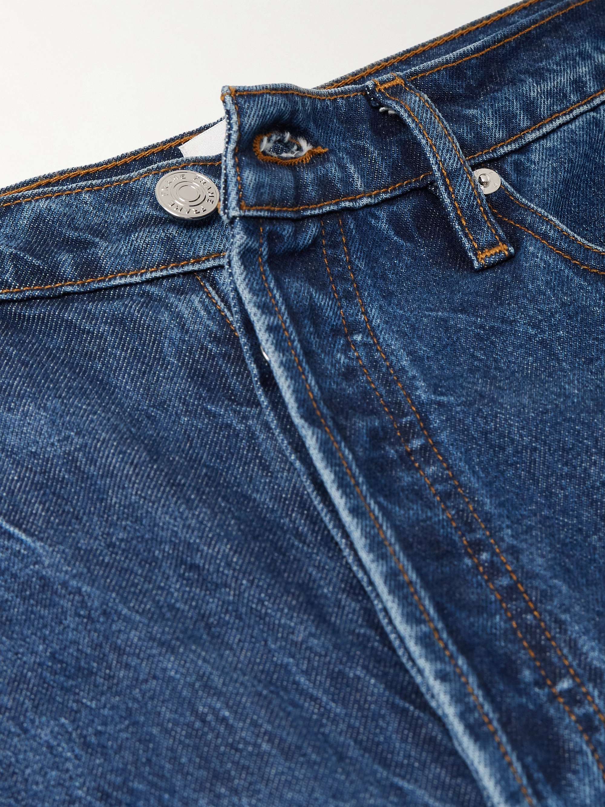 Le Low Baggy distressed high-rise wide-leg organic jeans view