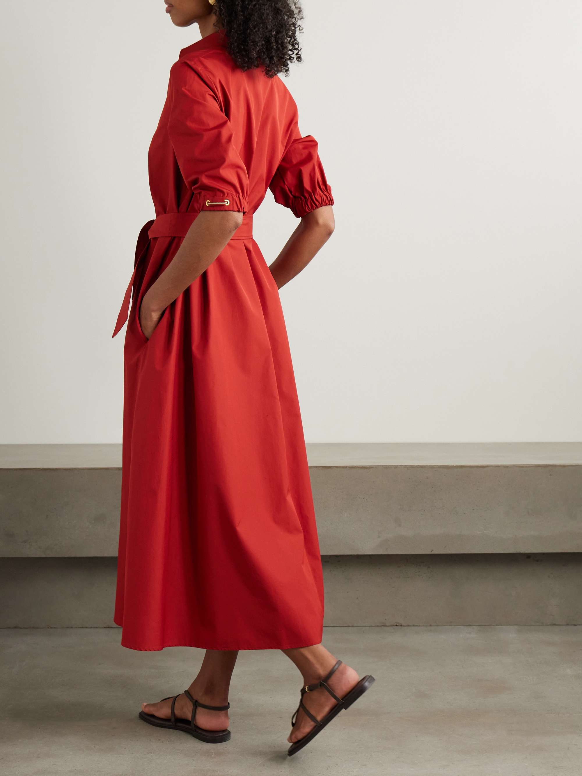 Hoyo cotton-poplin midi shirt dress view