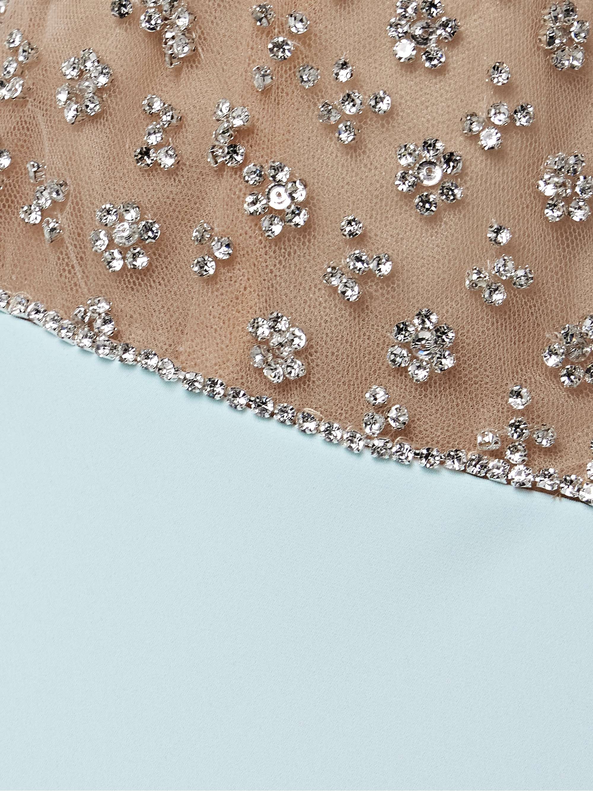 Dania crystal-embellished tulle-trimmed crepe gown view