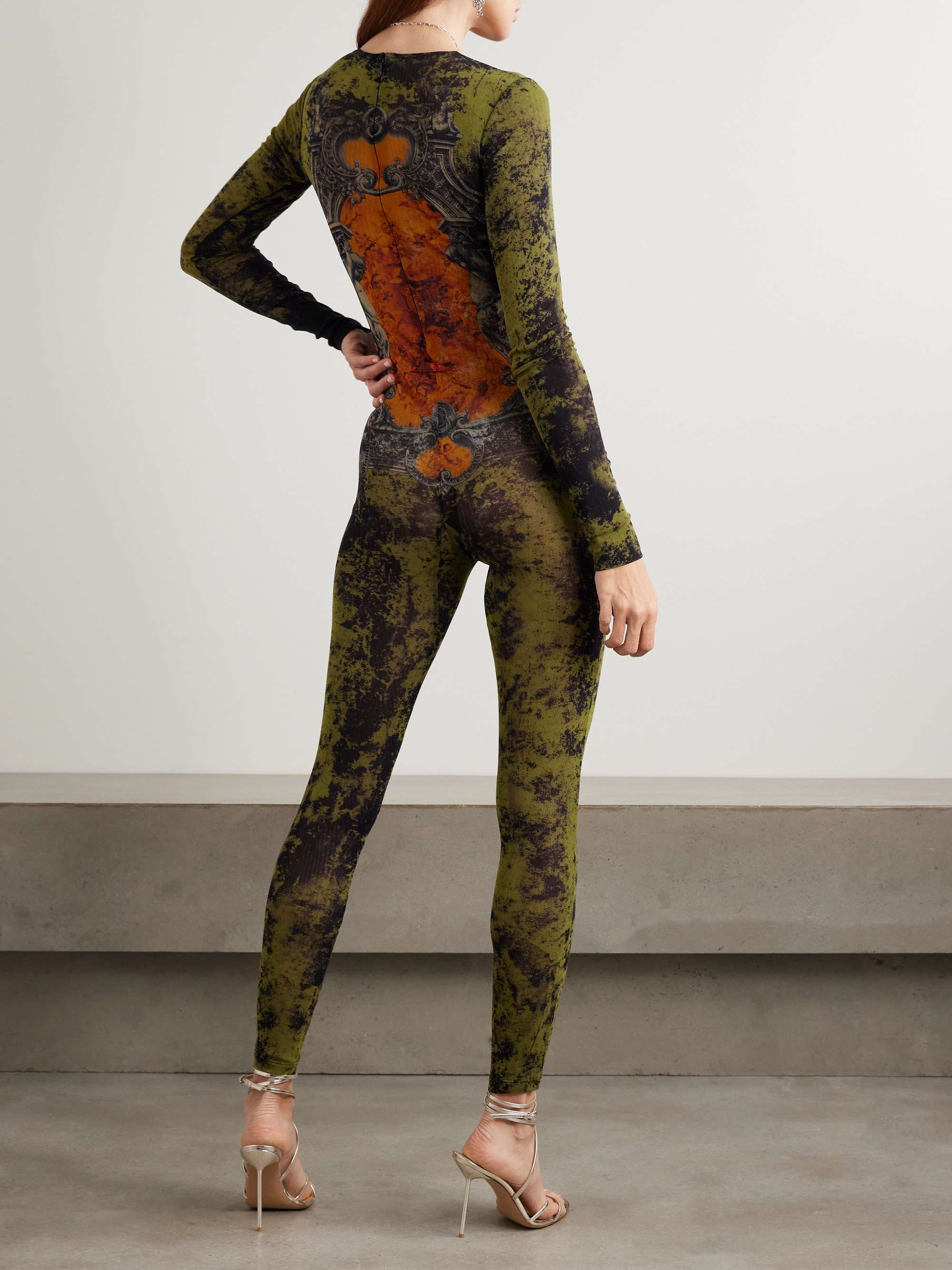 Printed mesh jumpsuit view