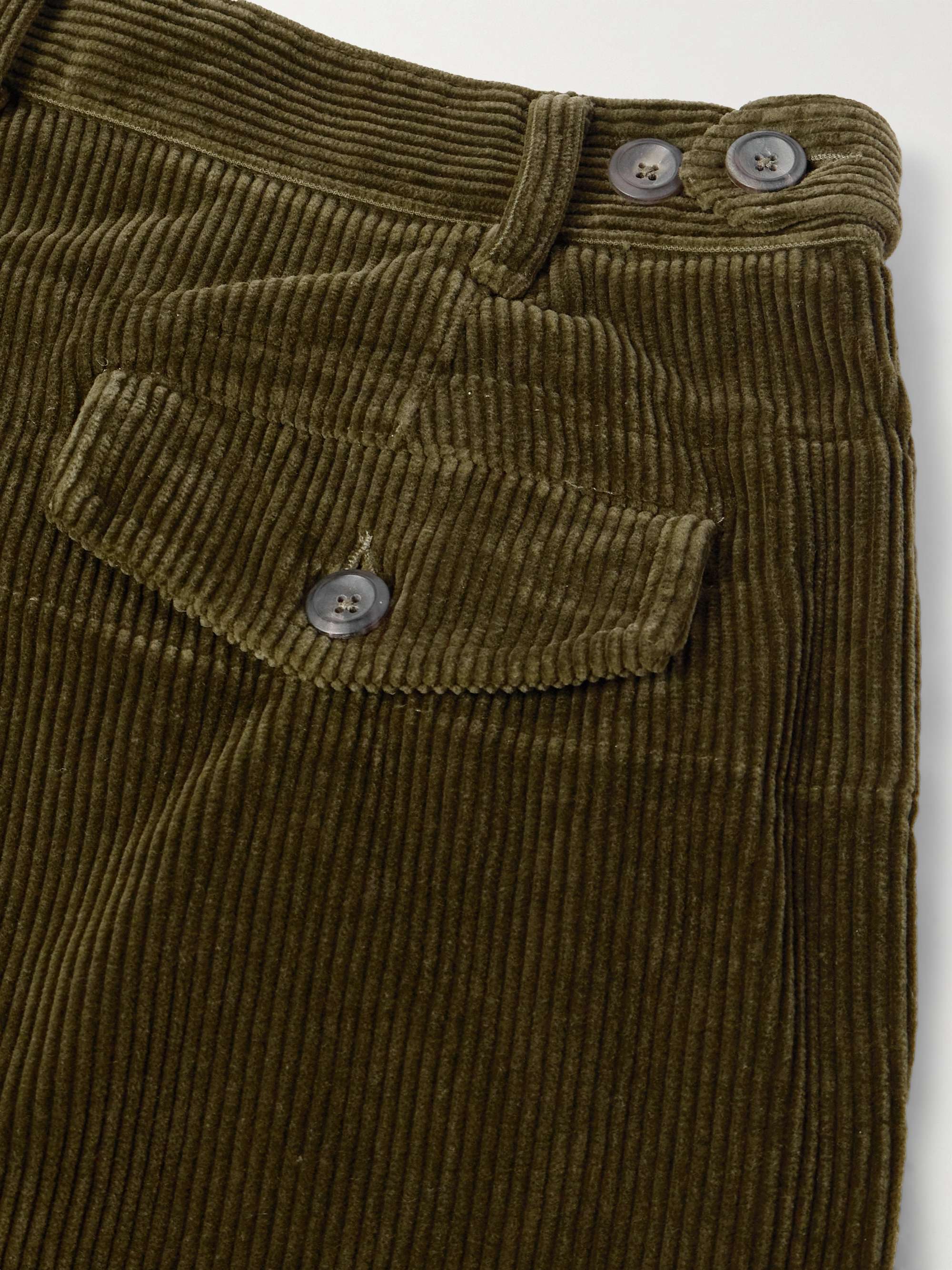 Games Straight-Leg Pleated Cotton-Corduroy Trousers view