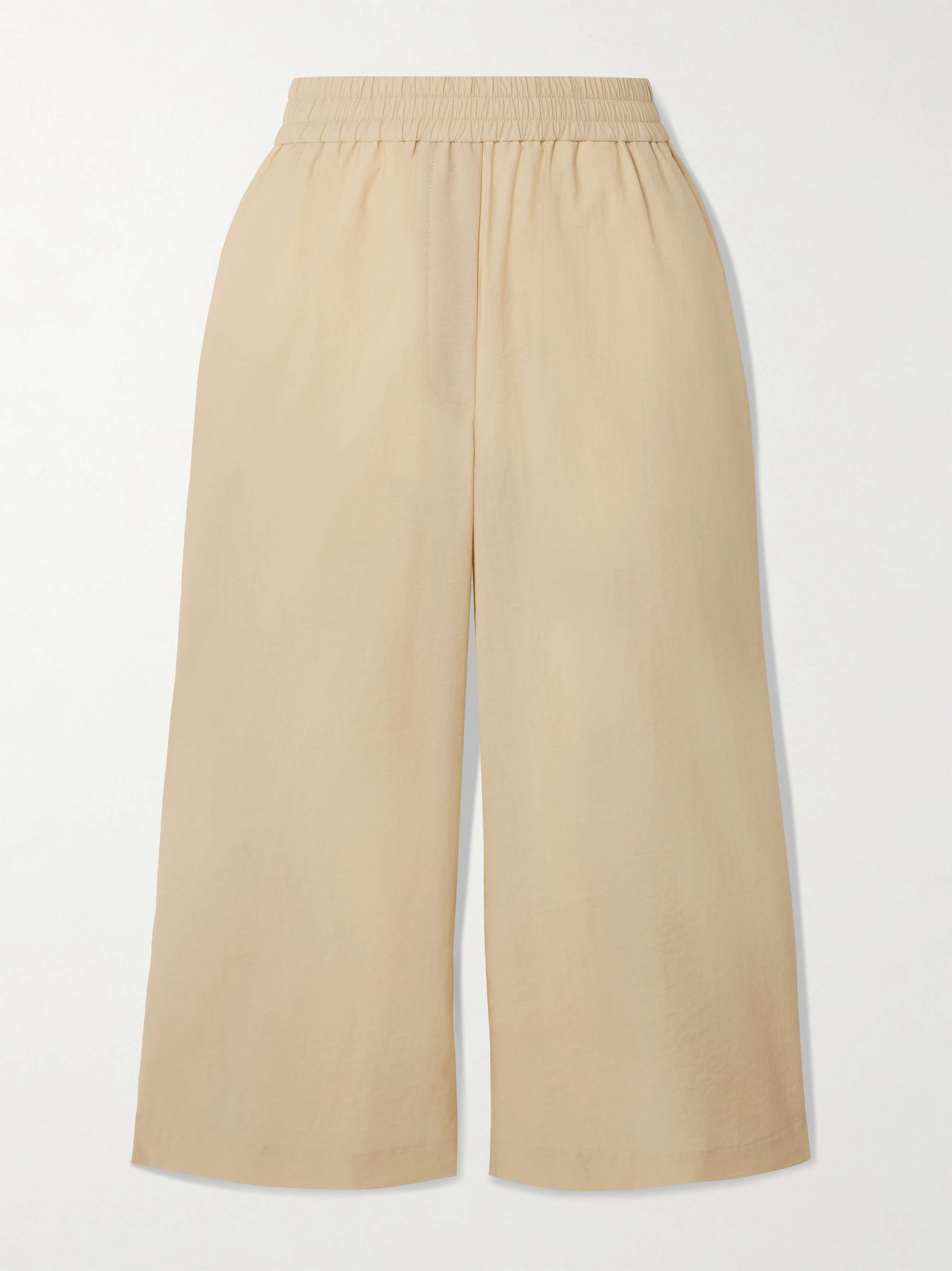 + Paula's Ibiza appliquéd crinkled cotton-blend wide-leg pants hero visual