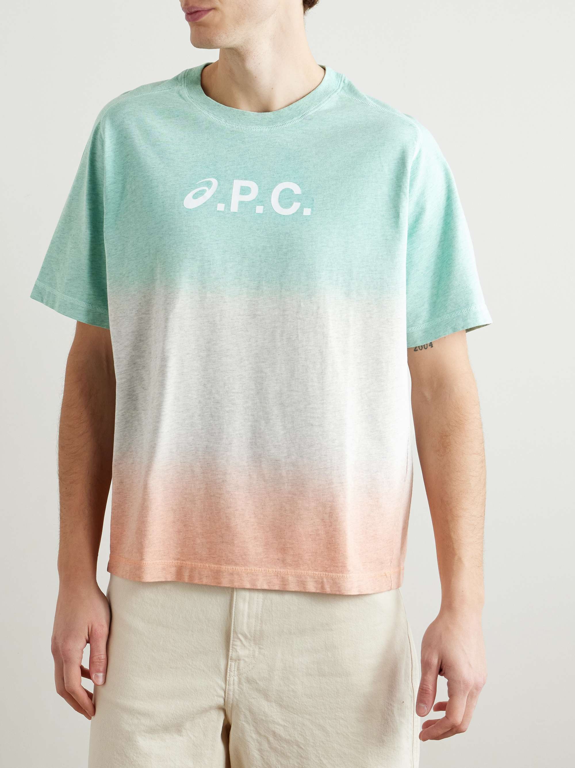 + Asics Interaction Logo-Print Dégradé Organic Cotton-Jersey T-Shirt view