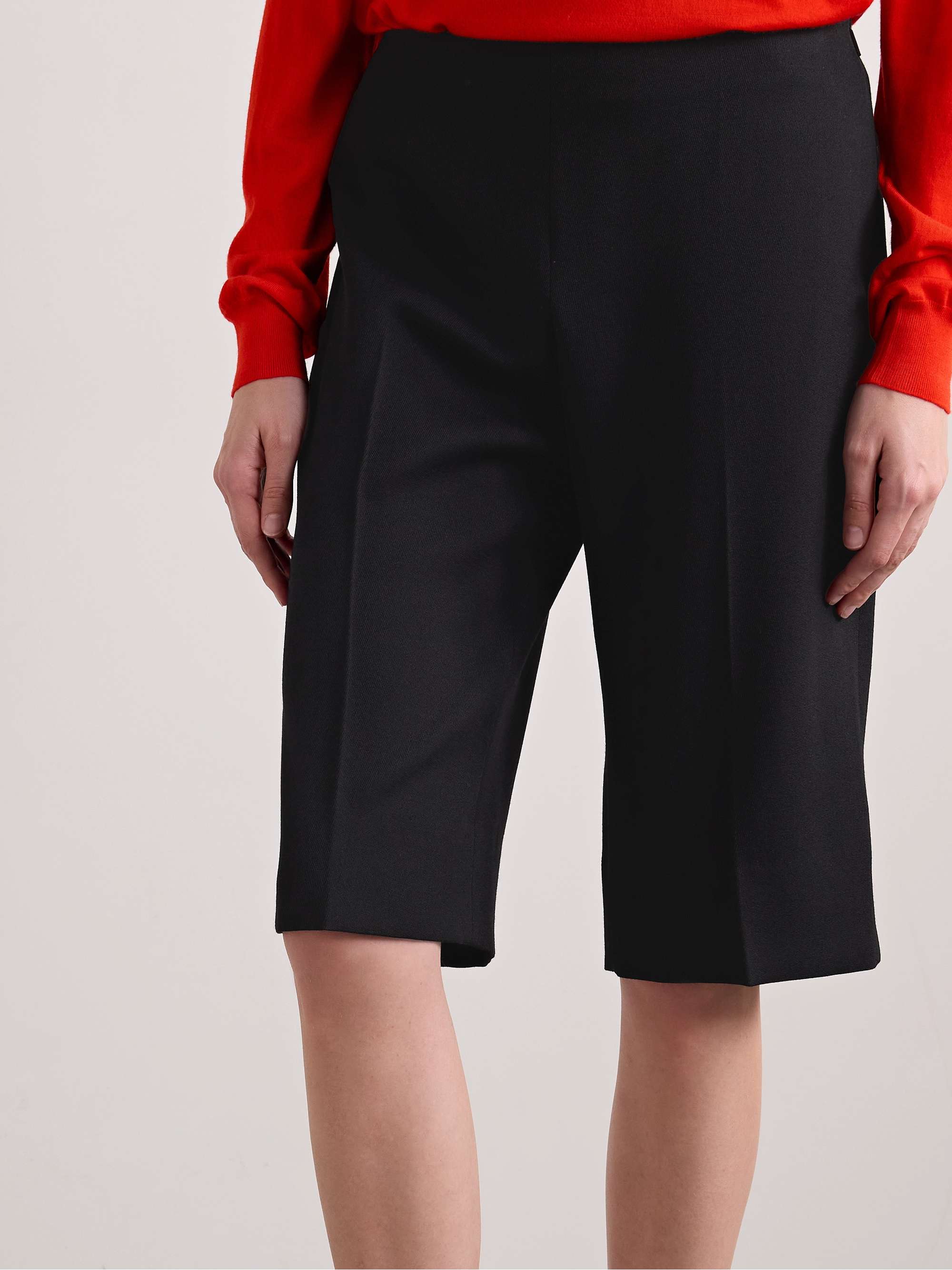Adelie cropped wool and silk-blend crepe straight-leg pants view