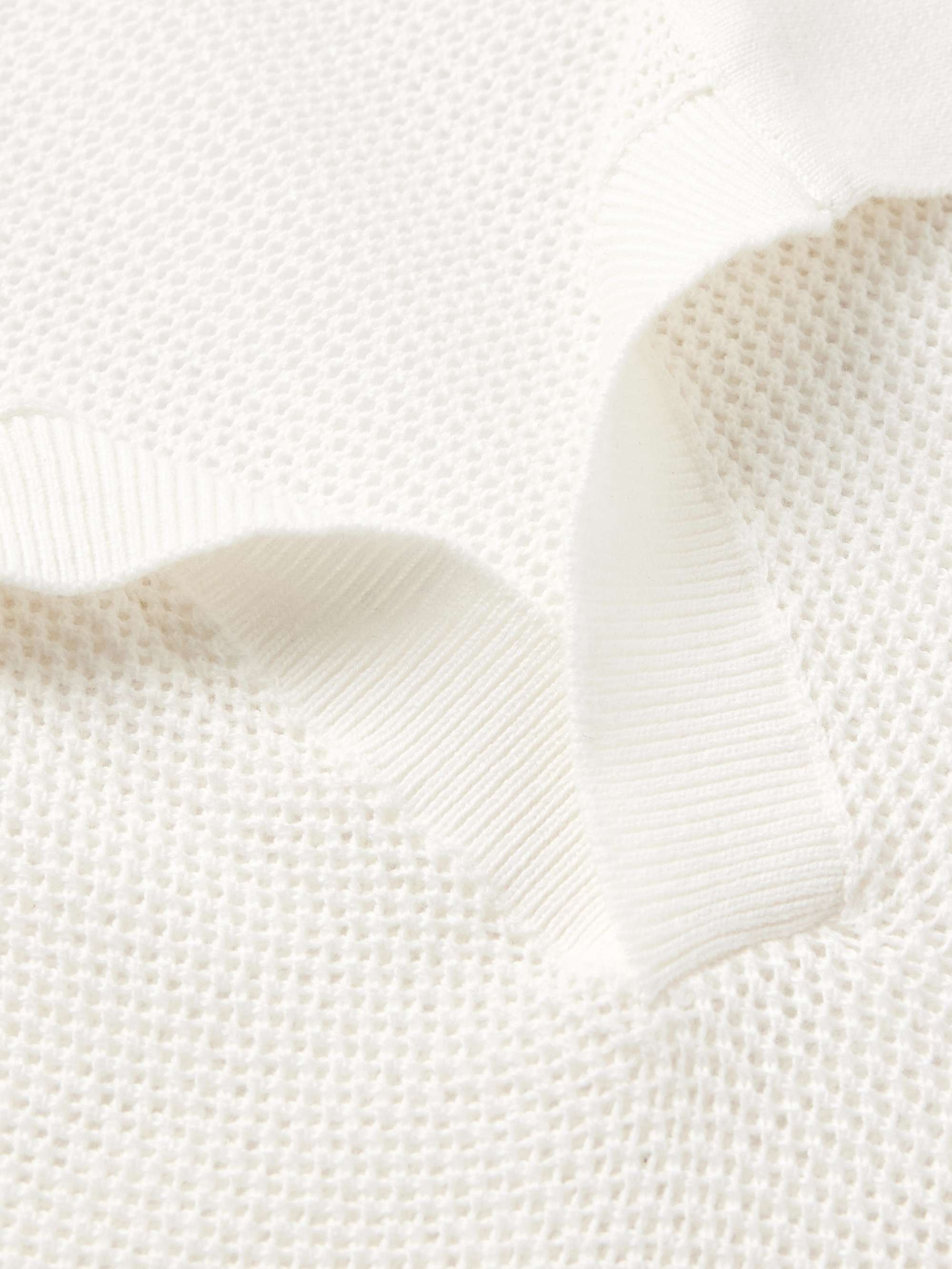 Johnny Crocheted Cotton-Blend Polo Shirt view