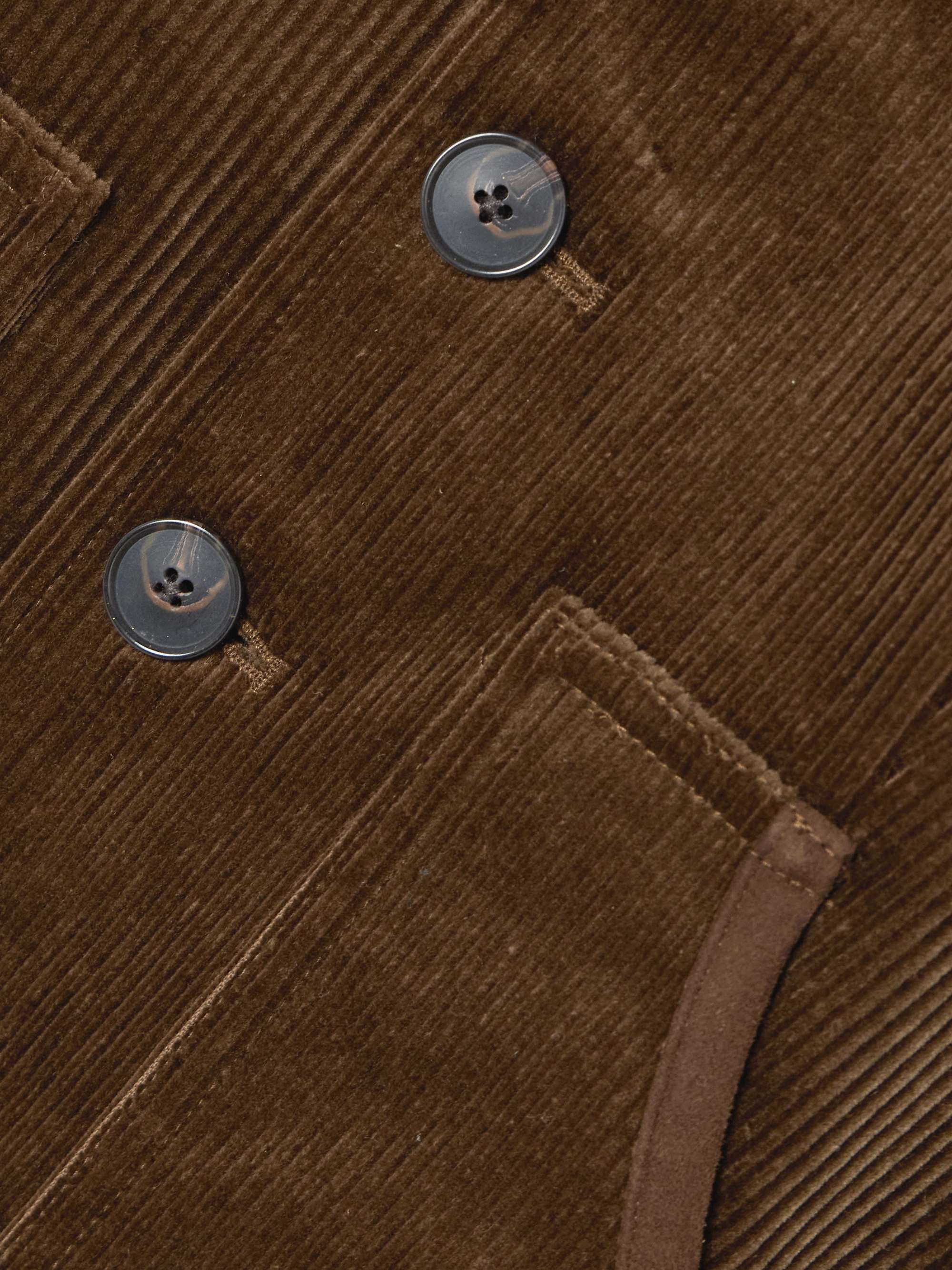 Velvet-trimmed cotton-blend corduroy vest view