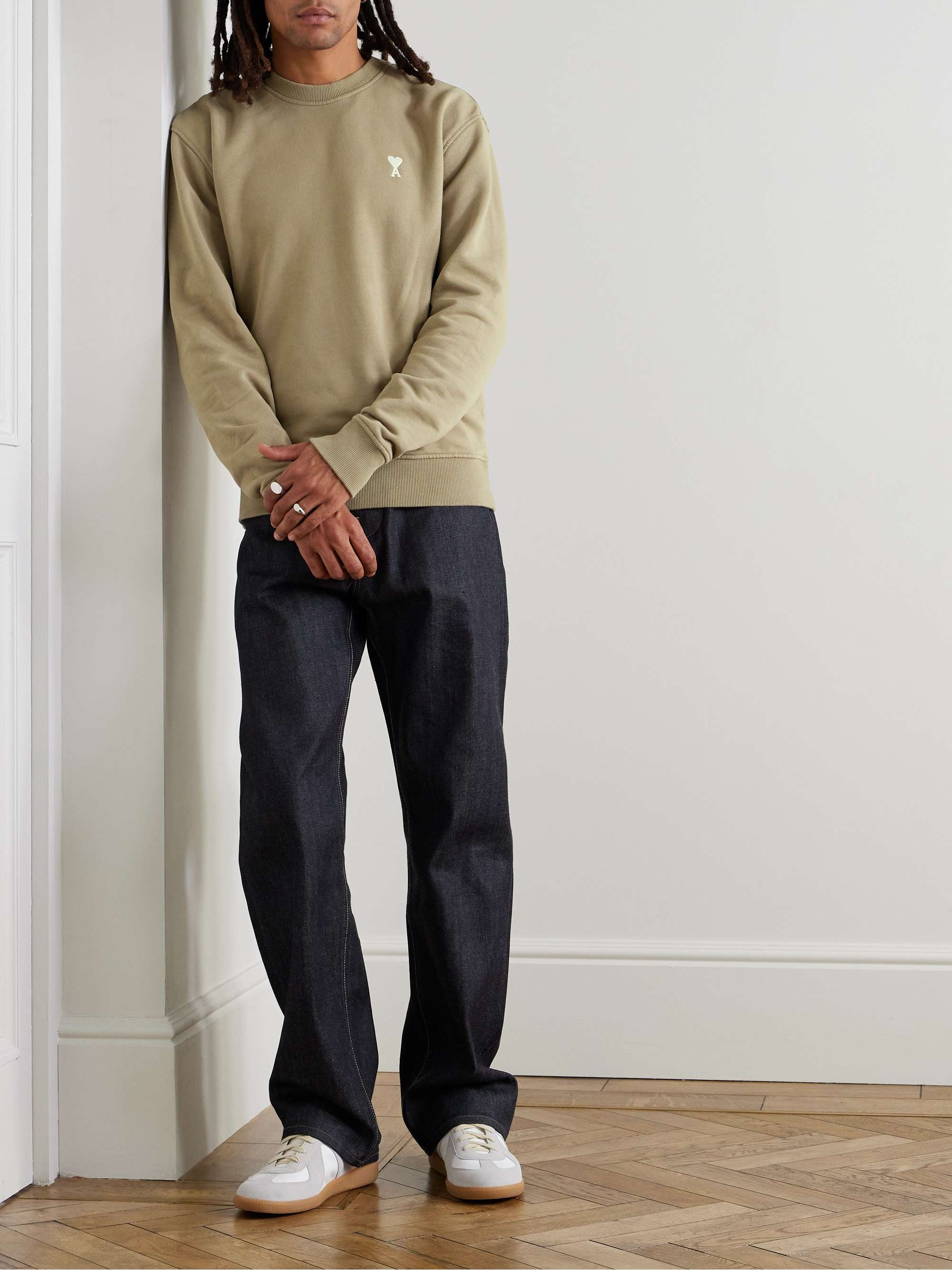 Ami de Coeur Logo-Embroidered Organic Cotton-Jersey Sweatshirt view
