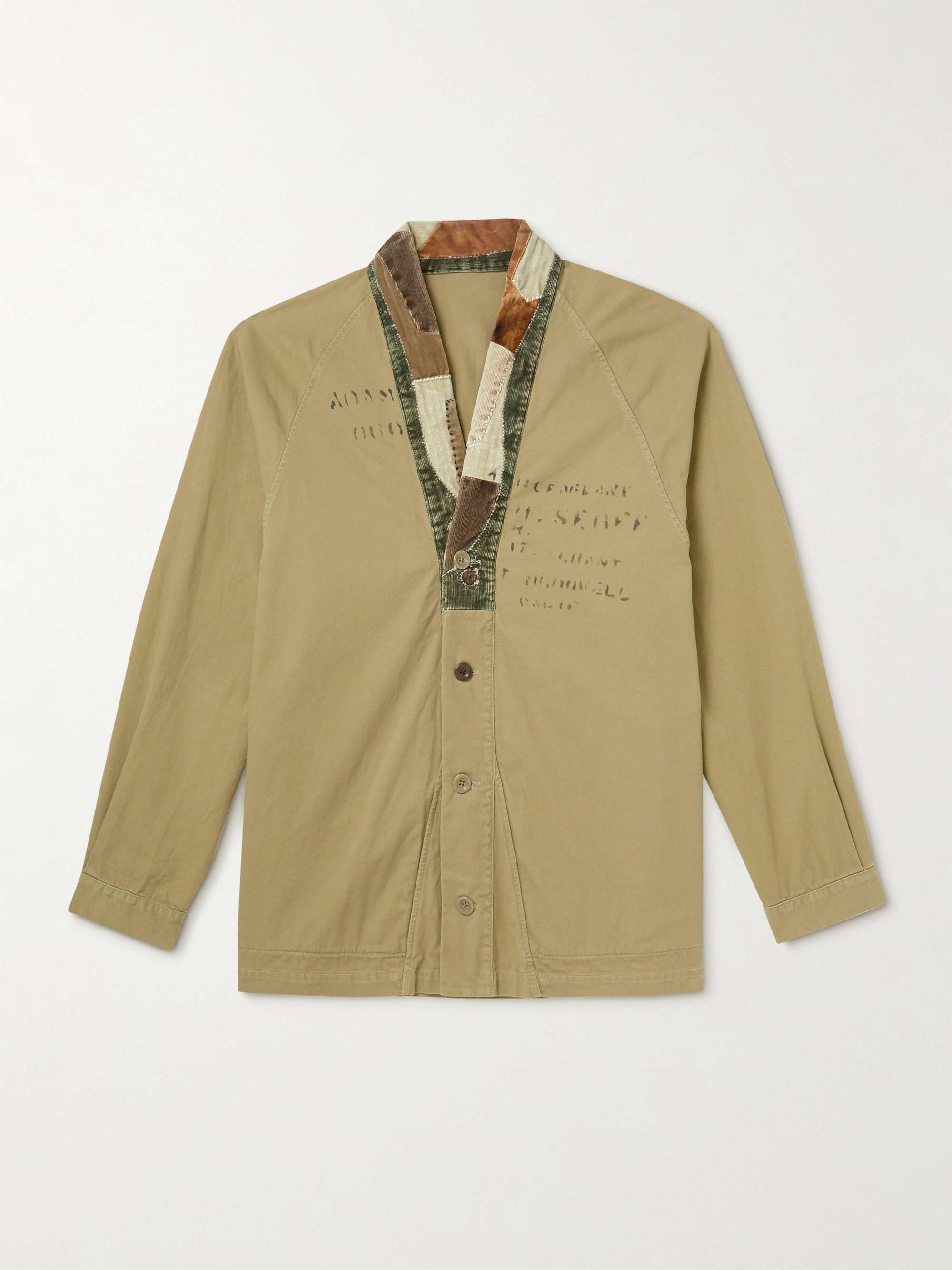 Tiger Juddbhan Corduroy-Trimmed Printed Cotton-Twill Shirt hero visual
