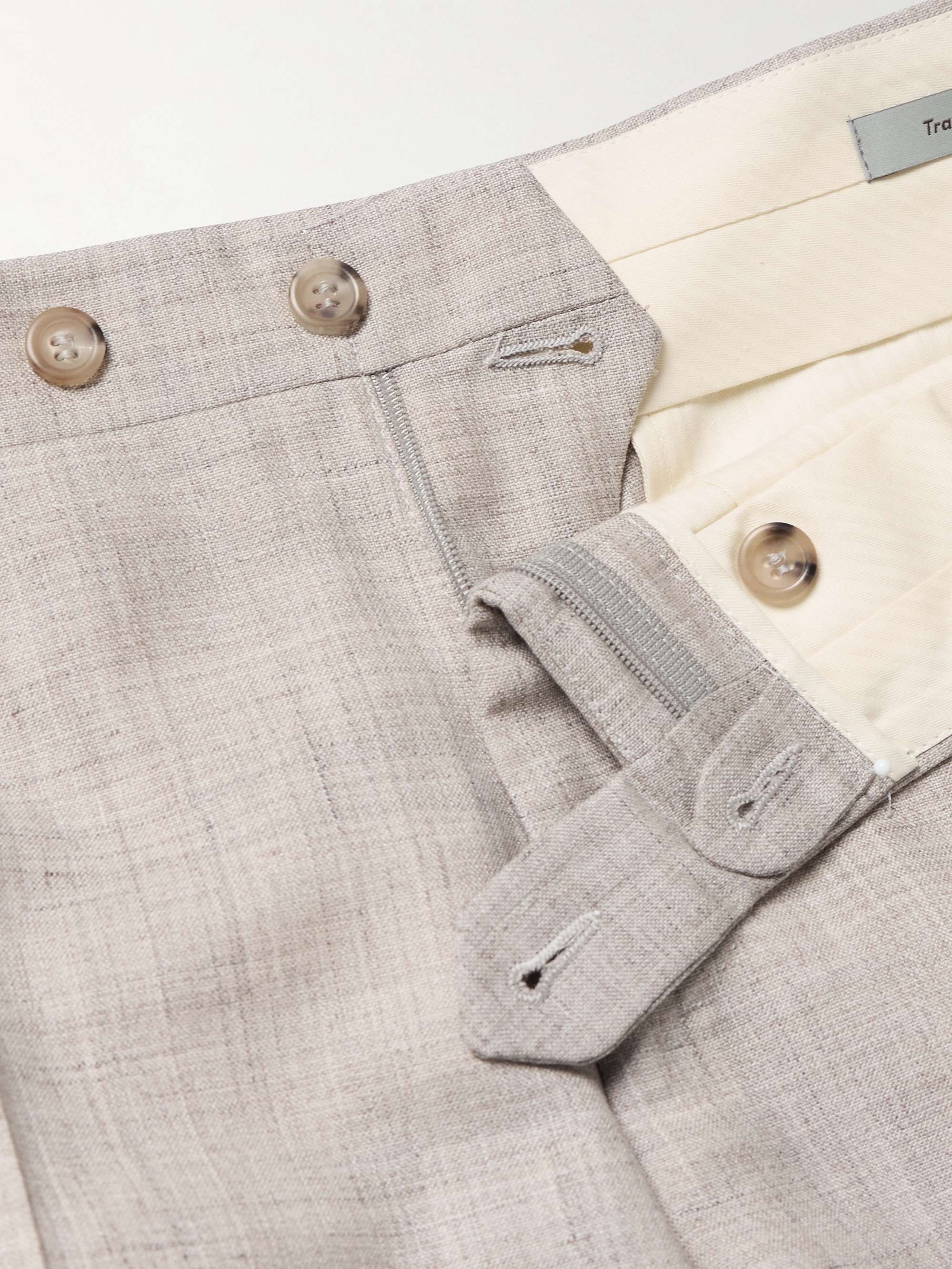 Wool, Silk and Linen-Blend Suit Trousers view