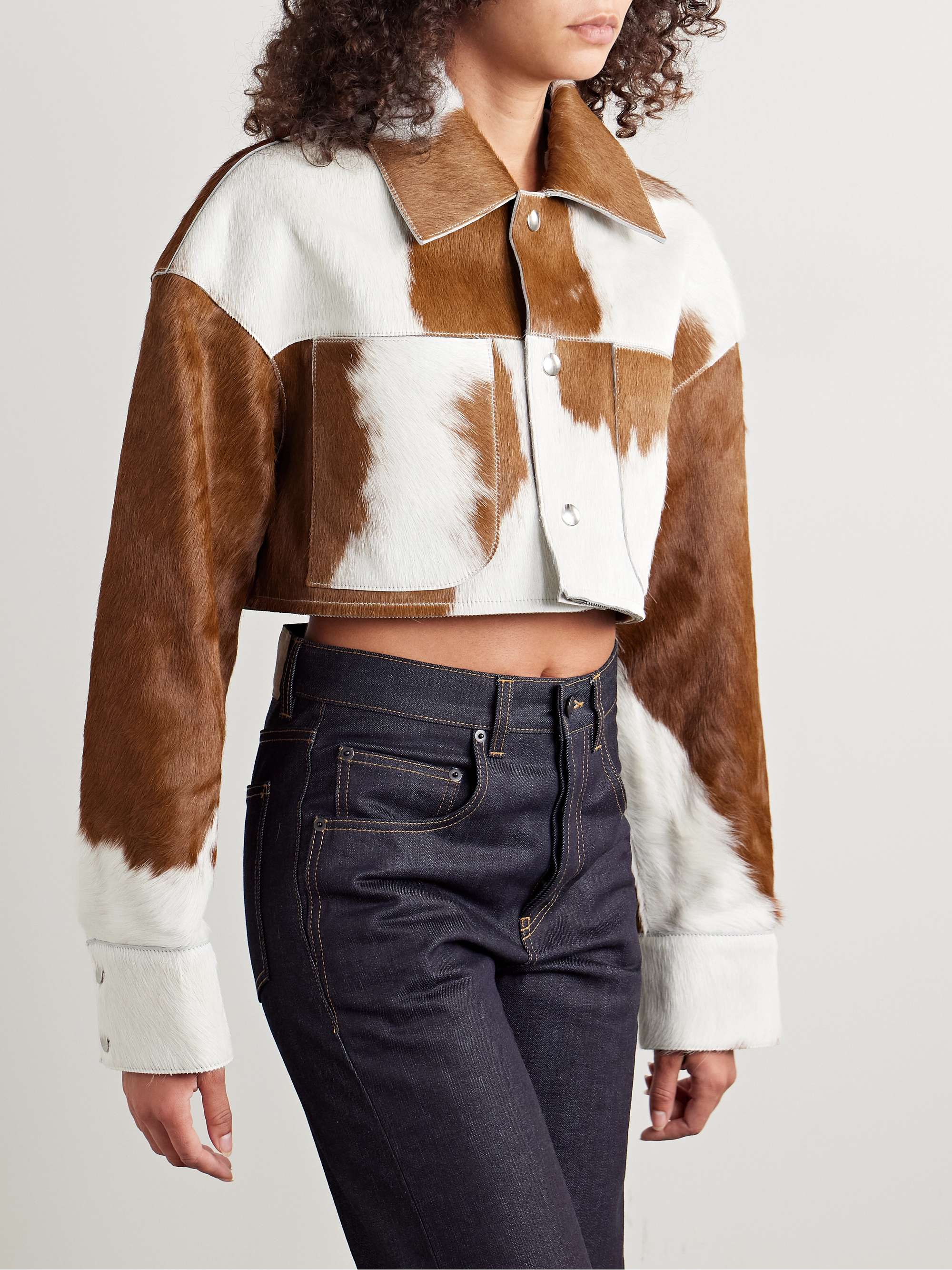 Highlands convertible paneled calf hair jacket view