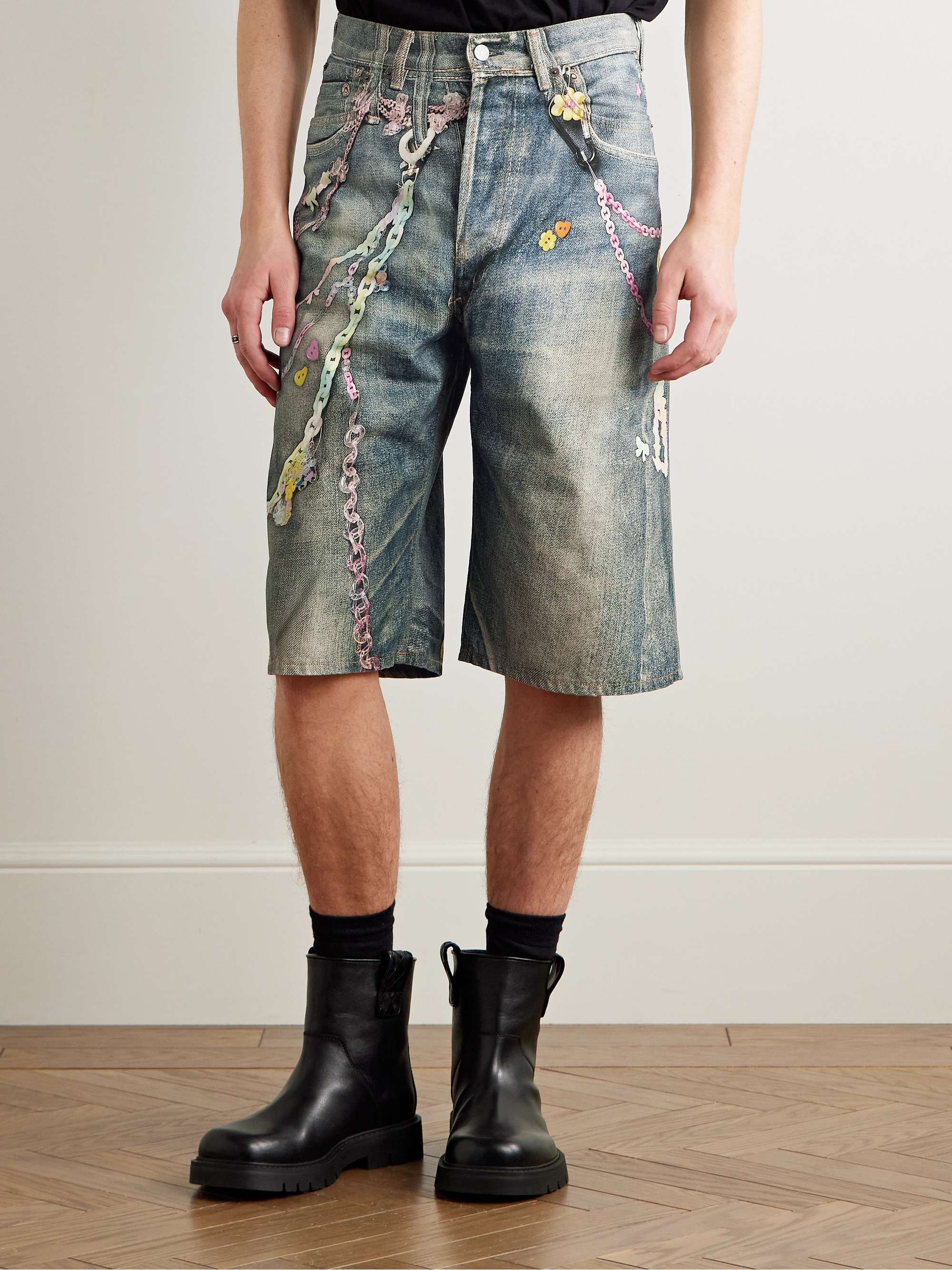 Judda Straight-Leg Printed Denim Shorts view
