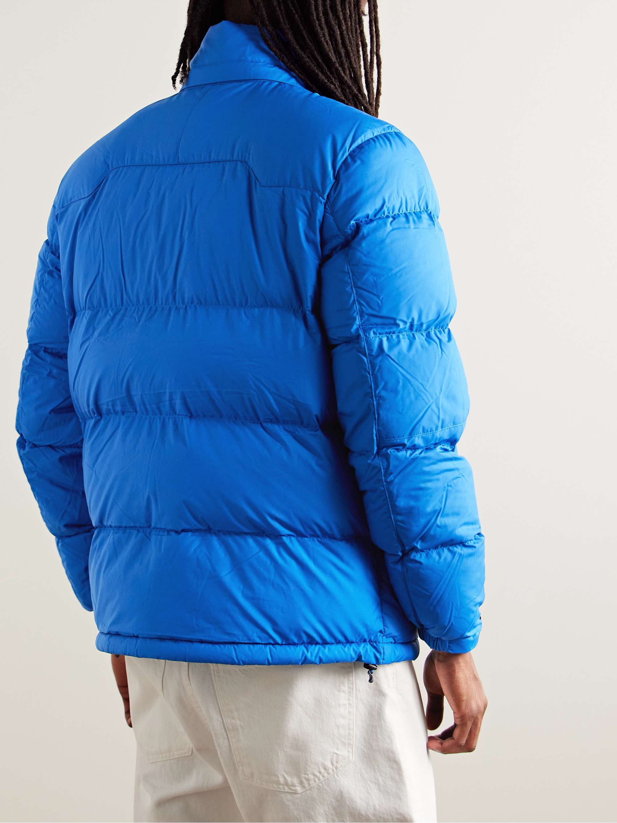 Logo-Embroidered Quilted Recycled-Shell Hooded Down Jacket view
