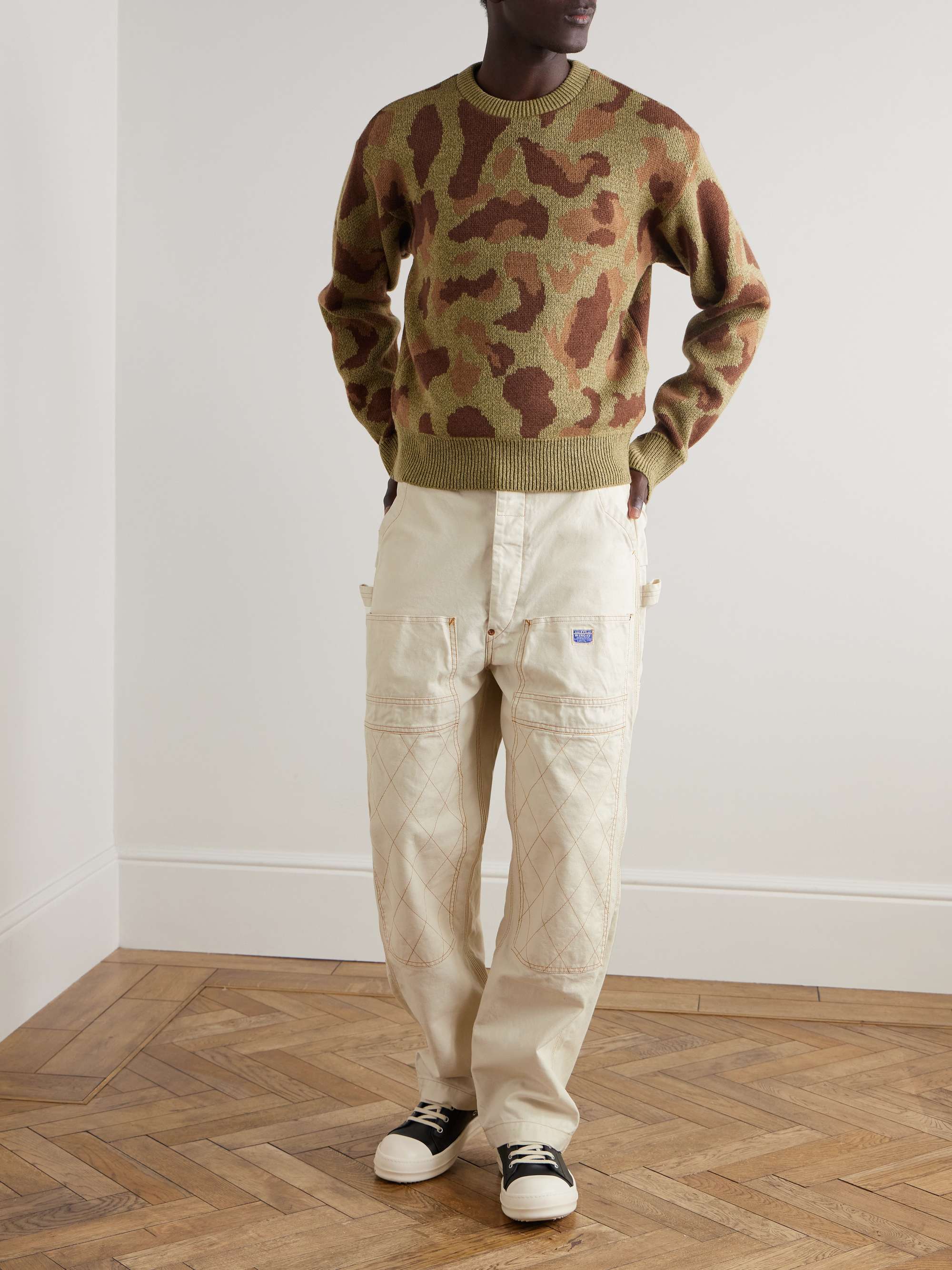 Lumber Straight-Leg Embroidered Cotton-Canvas Cargo Trousers view