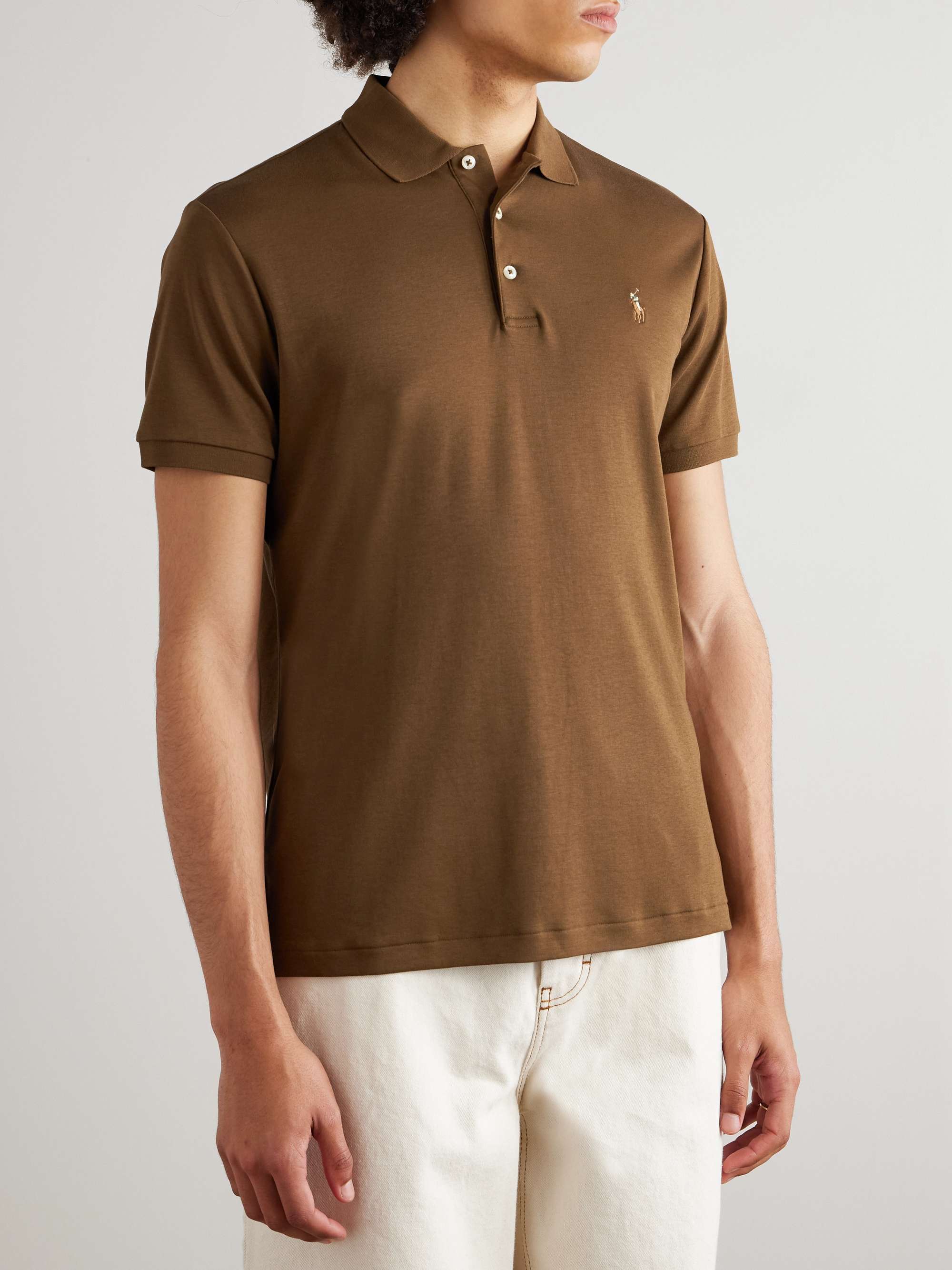 Logo-Embroidered Cotton-Jersey Polo Shirt view