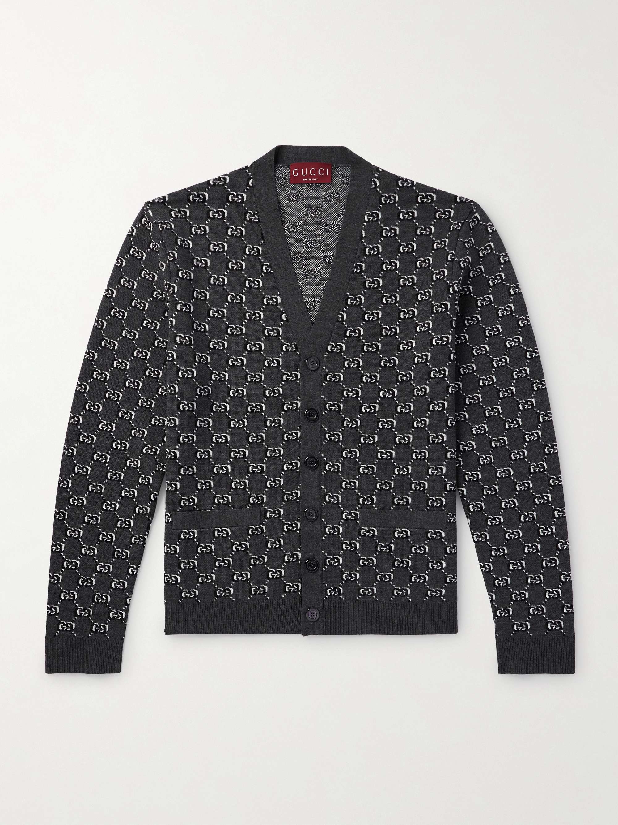 Logo-Jacquard Wool Cardigan hero visual