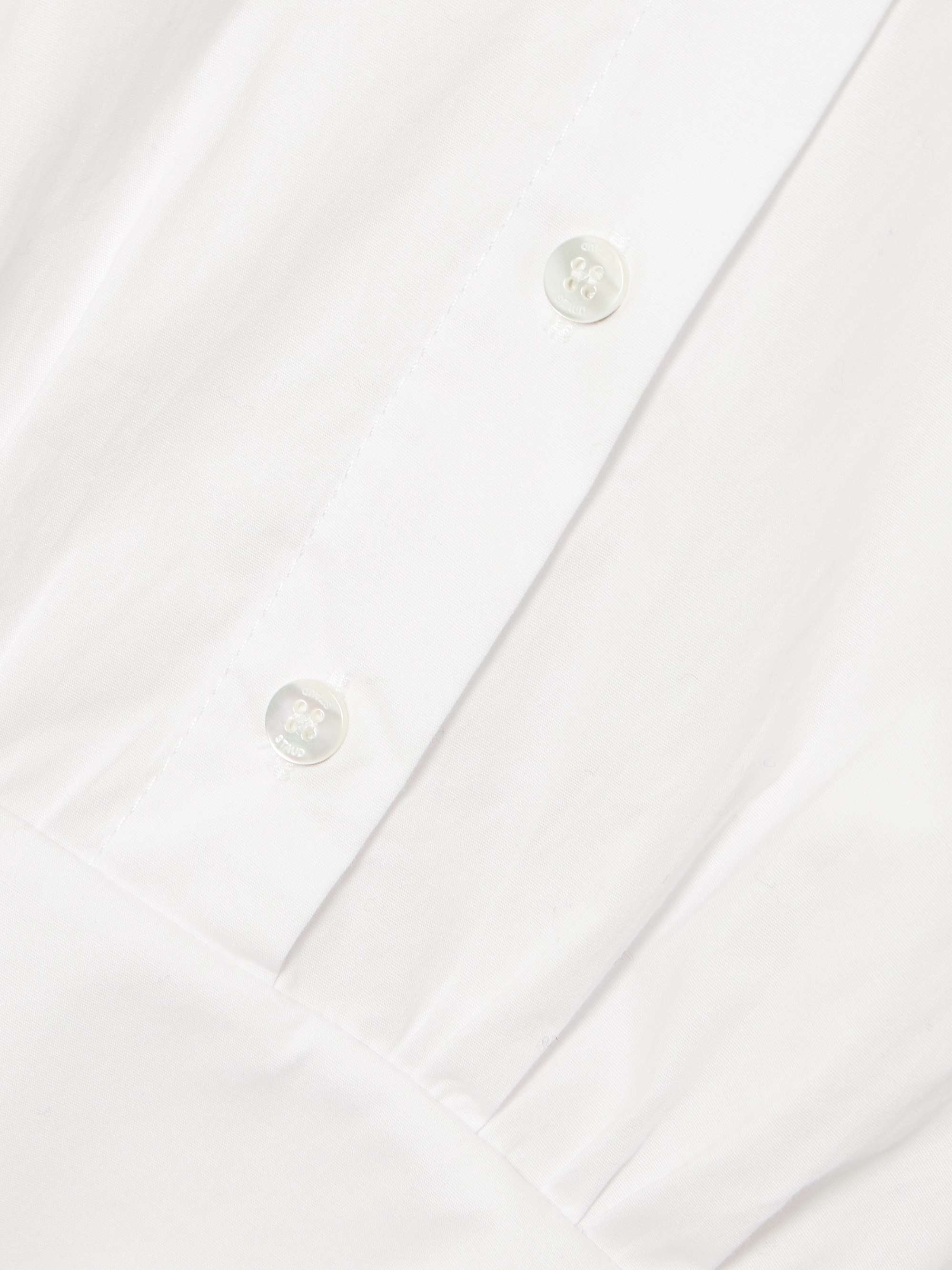Rocco gathered stretch-cotton poplin mini shirt dress view