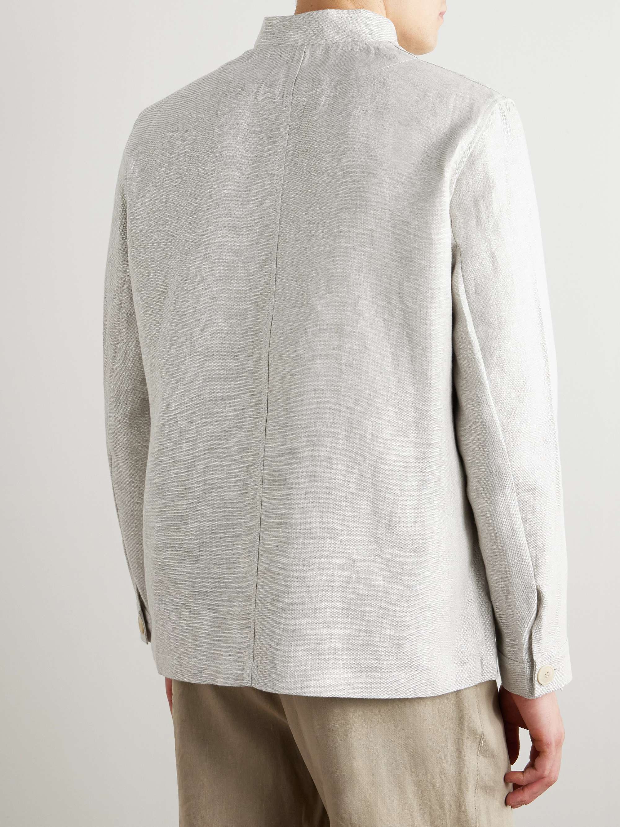 Artist Nehru-Collar Linen Jacket view