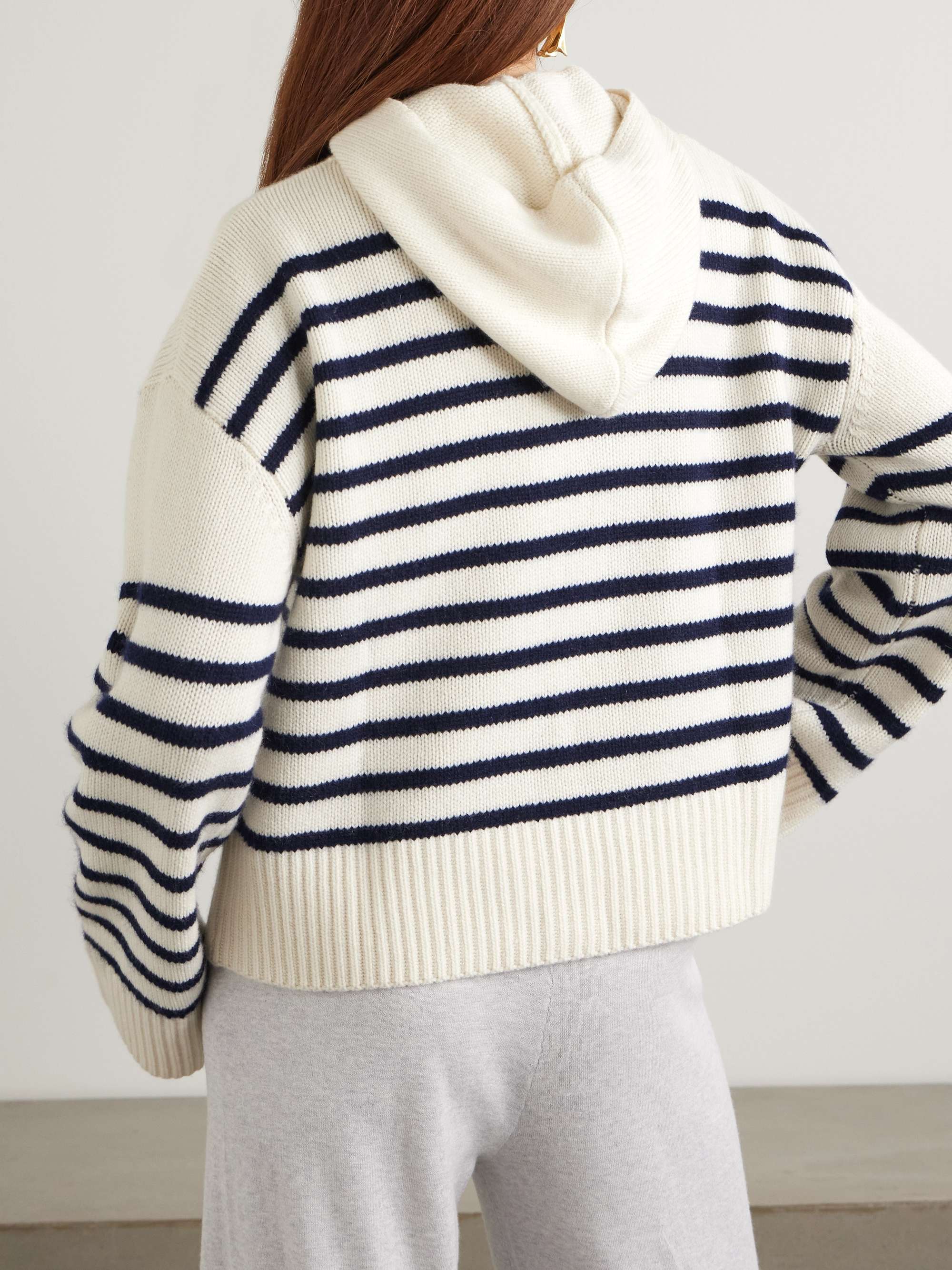 Karolin striped cashmere hoodie view