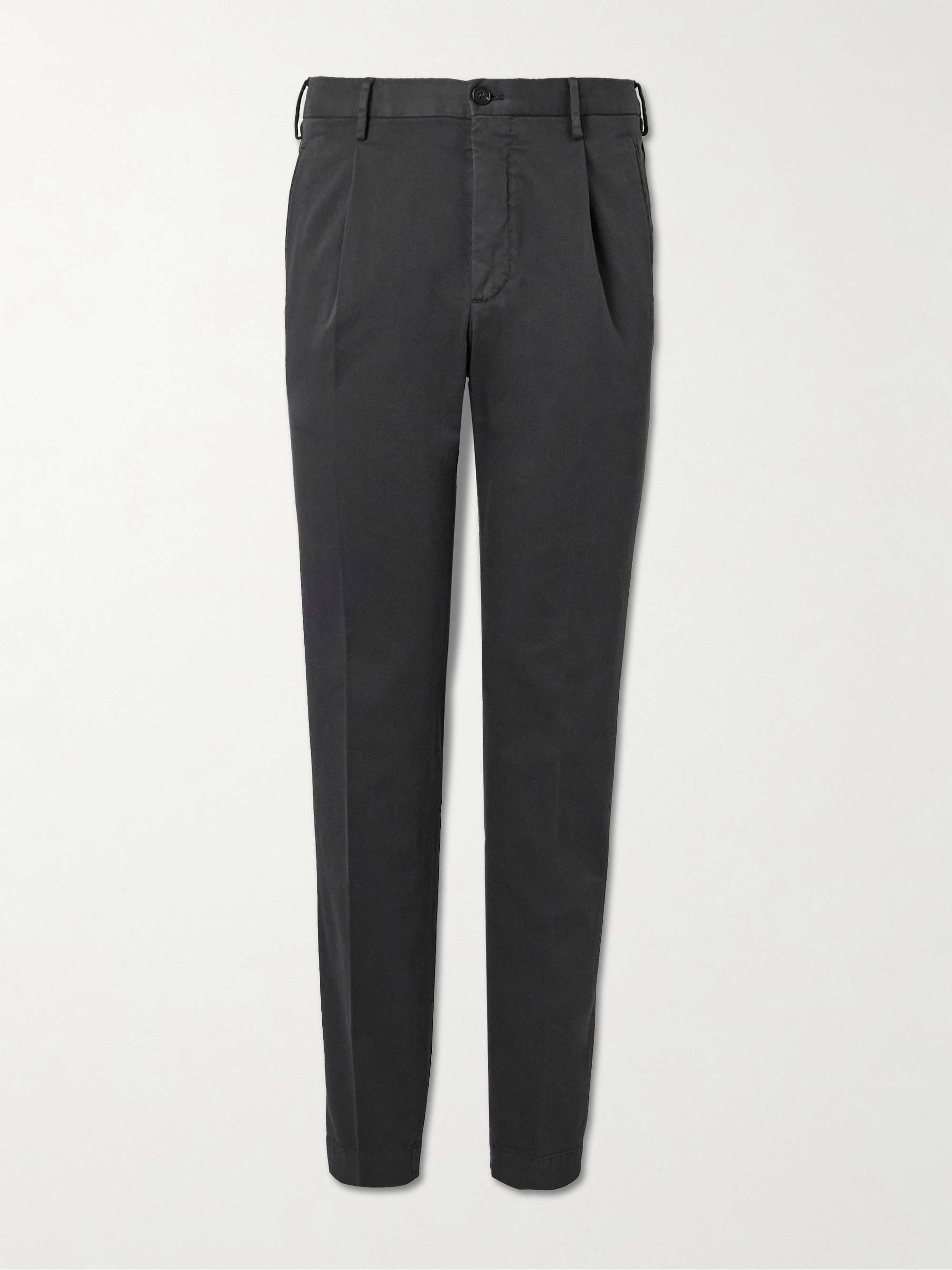 Venezia 1951 Slim-Fit Pleated Stretch-Cotton Trousers hero visual